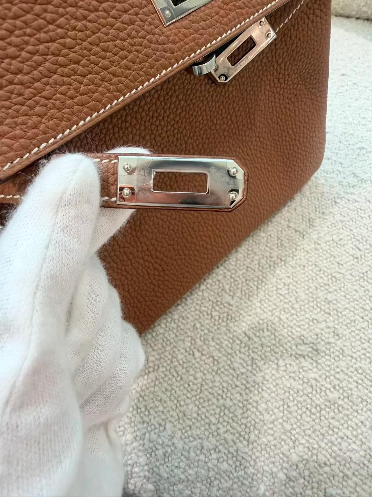 SA超美品 HERMÈS 愛馬仕 Kelly 25 37 金棕色 Gold Togo小牛皮 銀扣 B刻 2023年 - 17