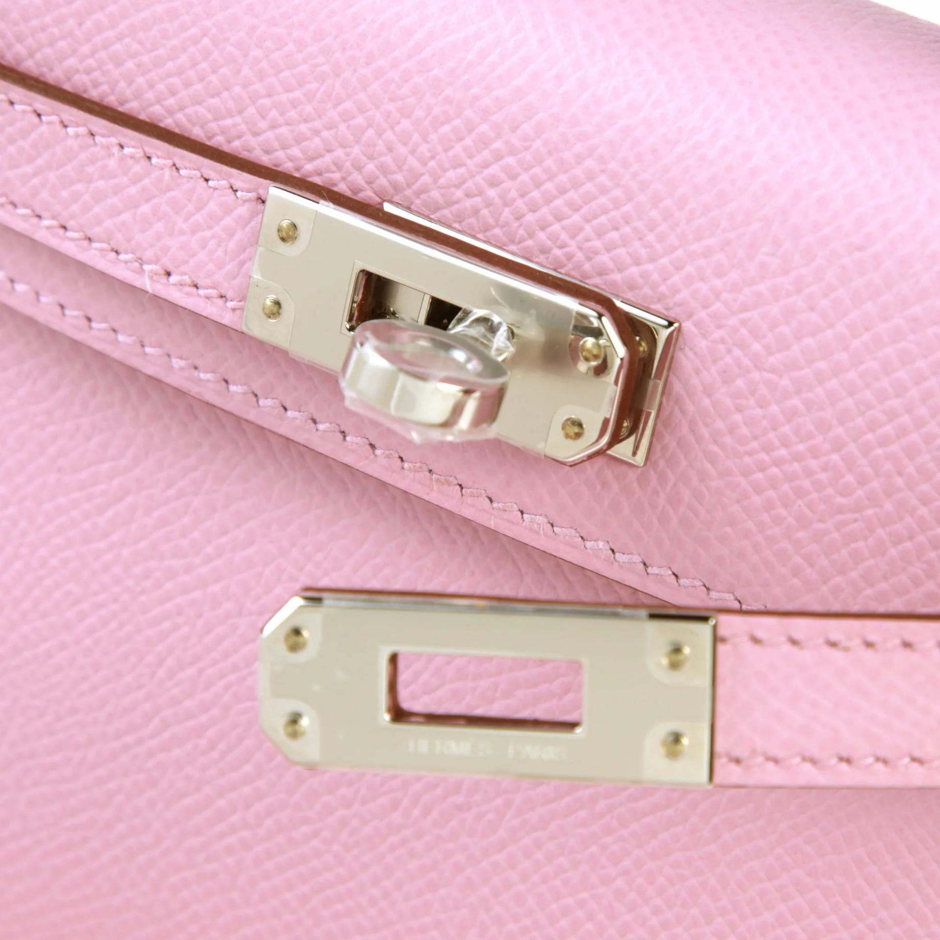 Brand New ( Rank N ) HERMÈS Mini Kelly II Mauve Sylvestre (X9) Epsom Palladium hardware G (2026) - 8
