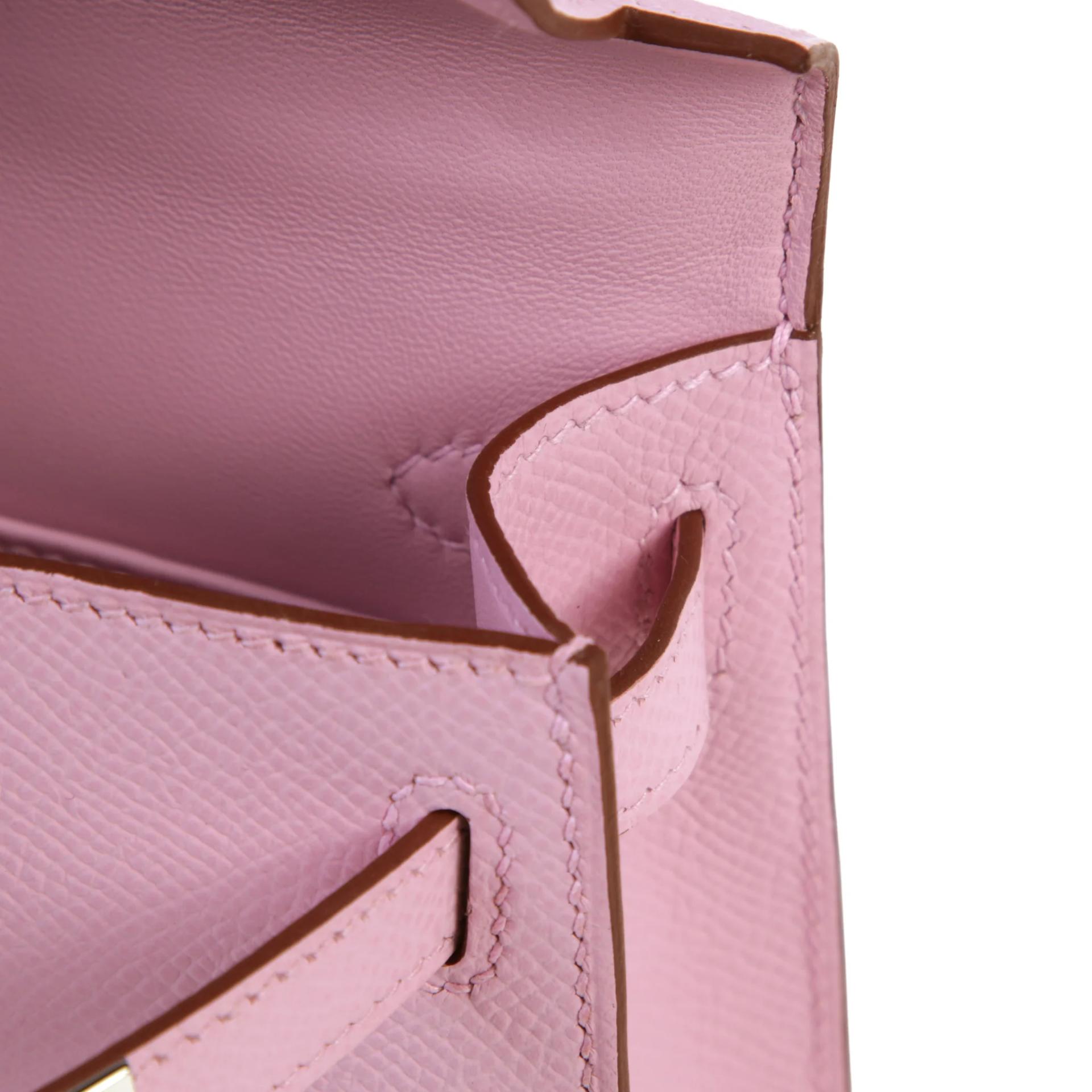 Brand New ( Rank N ) HERMÈS Mini Kelly II Mauve Sylvestre (X9) Epsom Palladium hardware G (2026) - 11