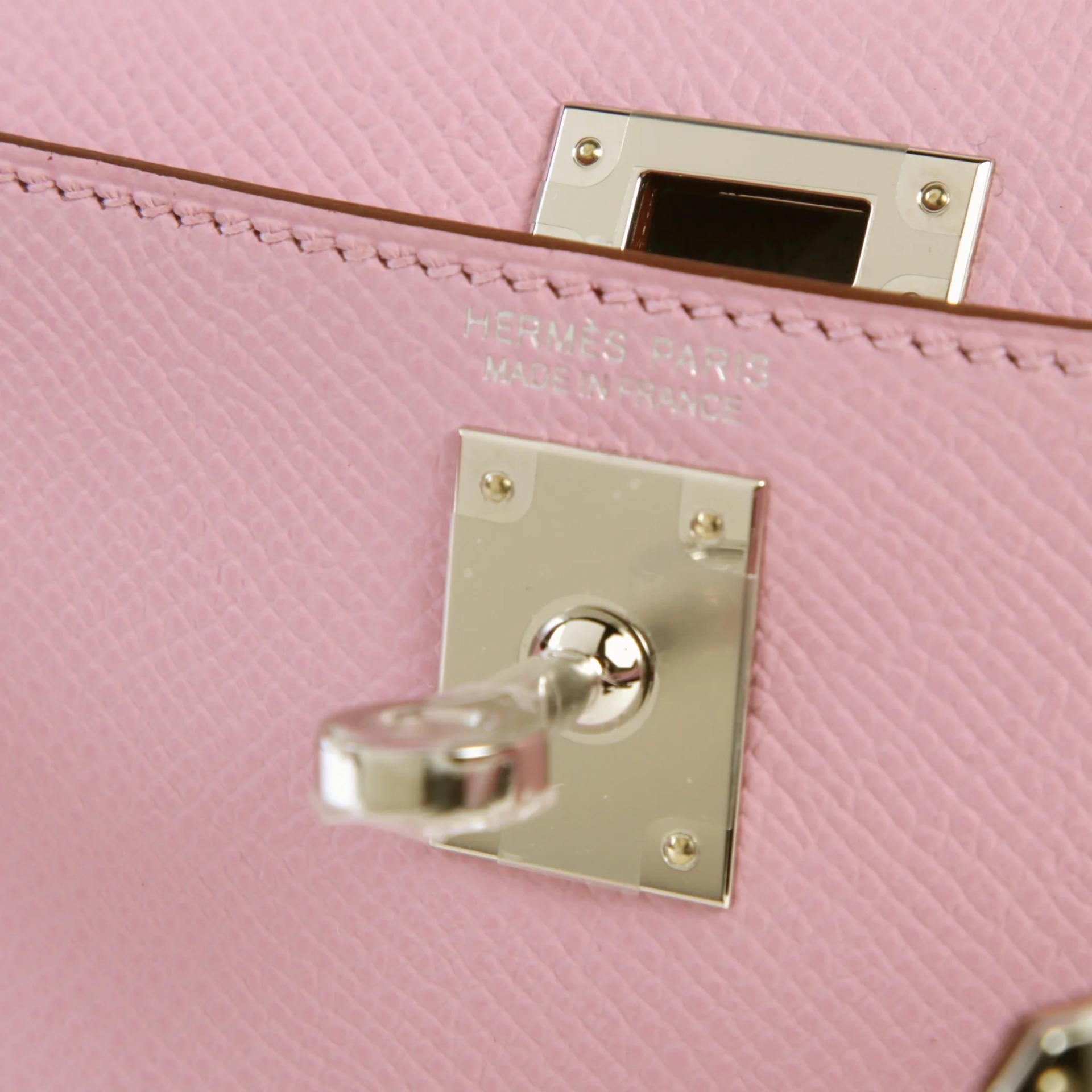 Brand New ( Rank N ) HERMÈS Mini Kelly II Mauve Sylvestre (X9) Epsom Palladium hardware G (2026) - 9