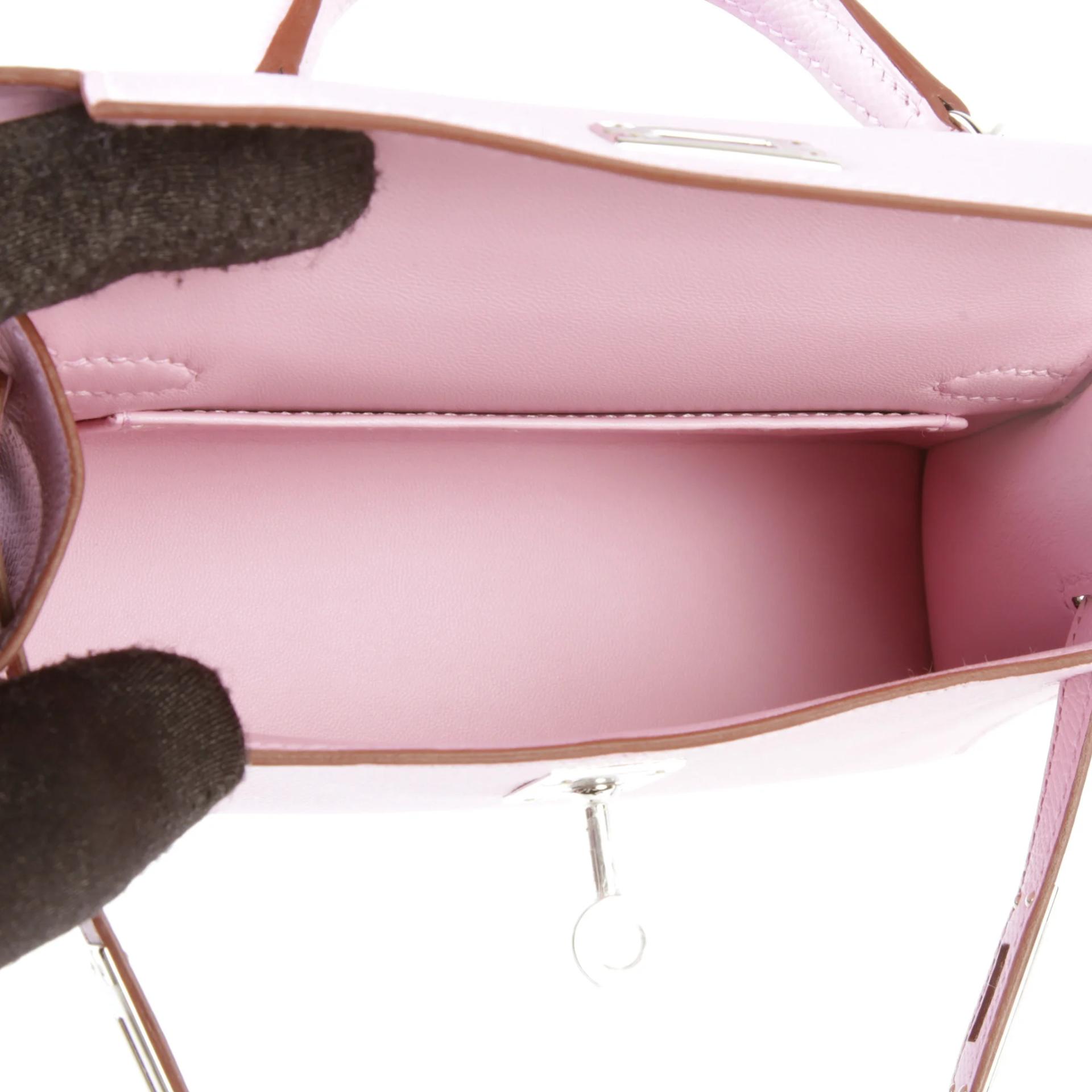 Brand New ( Rank N ) HERMÈS Mini Kelly II Mauve Sylvestre (X9) Epsom Palladium hardware G (2026) - 10