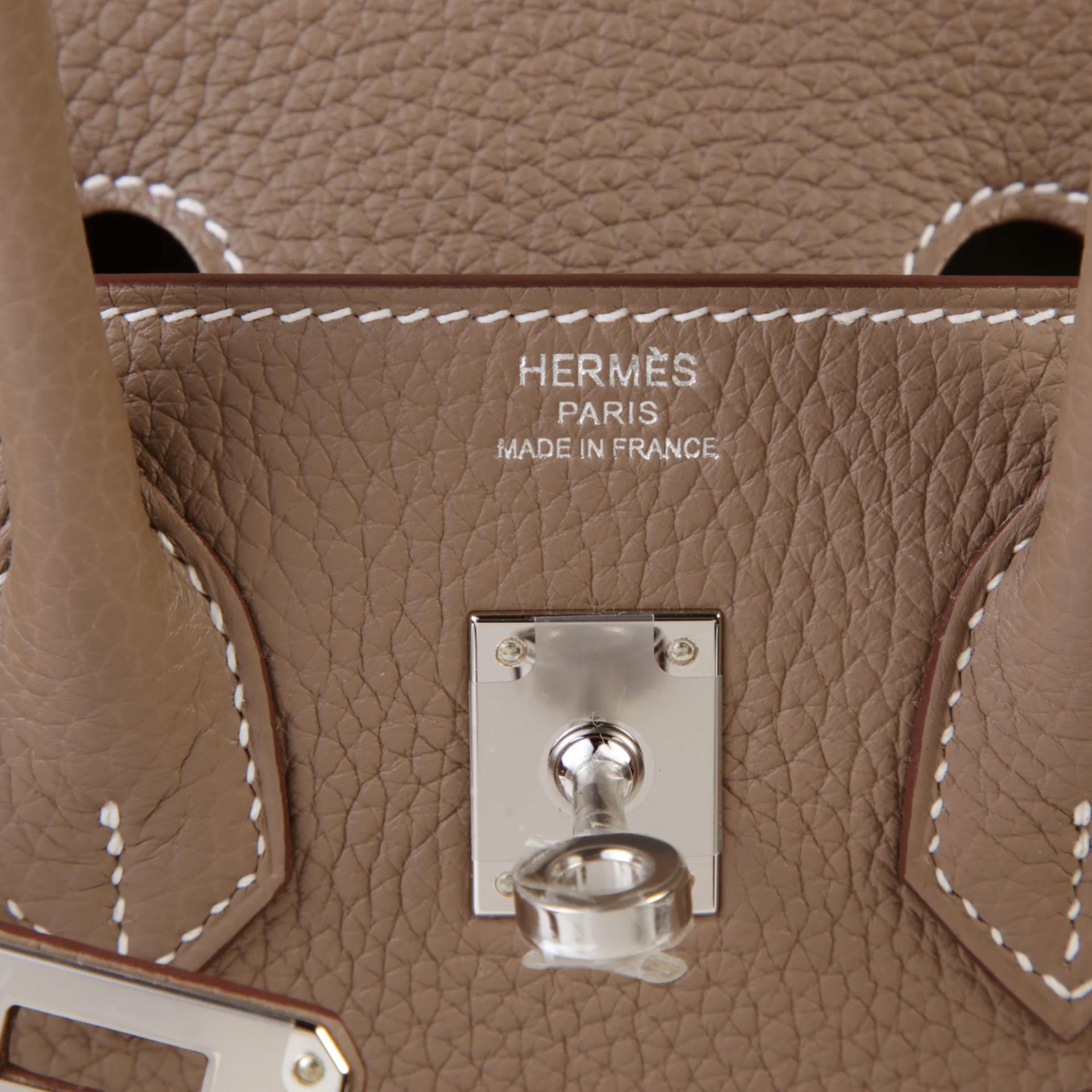 全新 HERMÈS 愛馬仕 Birkin 25 18 大象灰 Etoupe Togo小牛皮 銀扣 G刻 2026年 - 9
