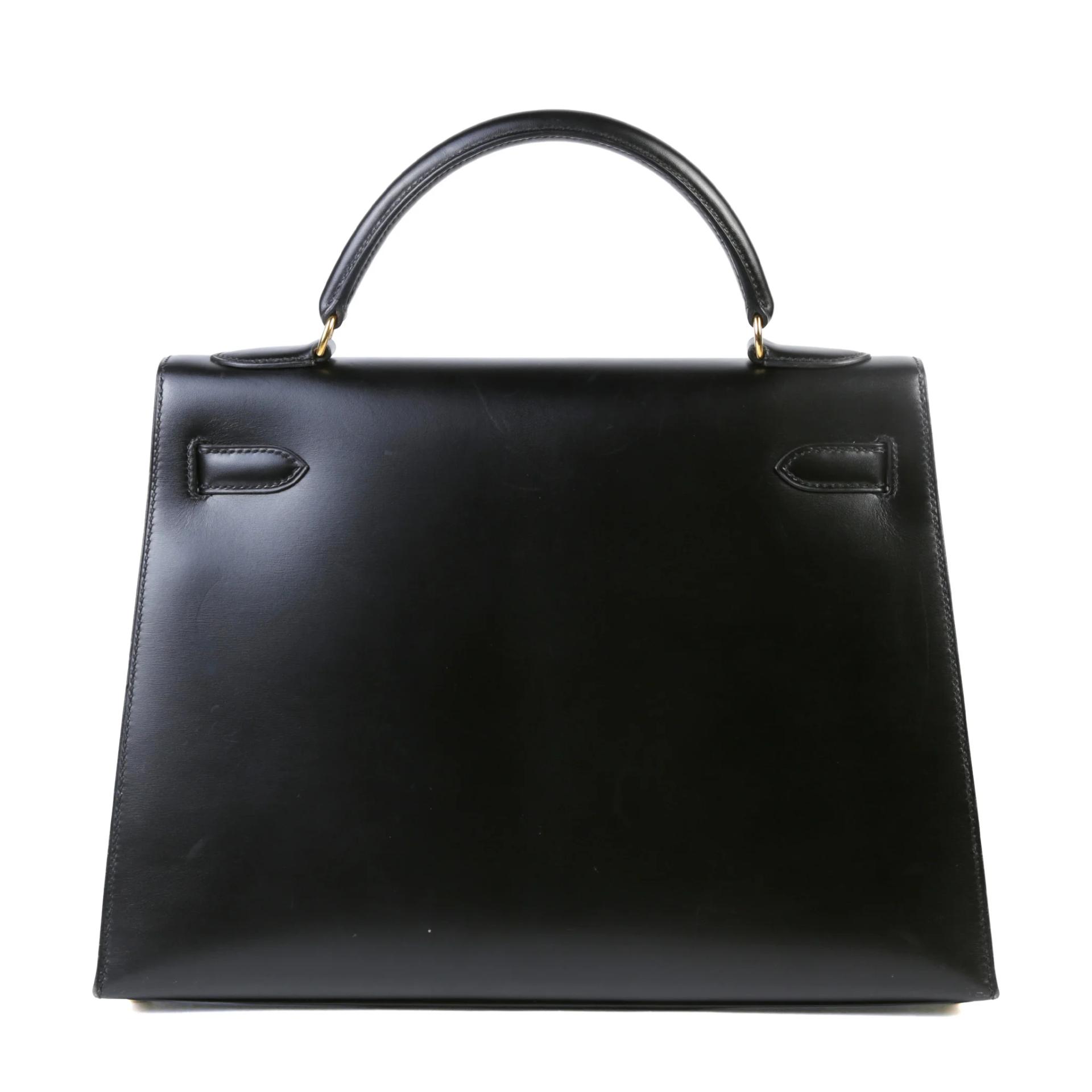 A美品 HERMÈS 愛馬仕 Kelly 32 外縫 89 黑色 Noir (Black) Box牛皮 金扣 〇A刻 1971年 - 2