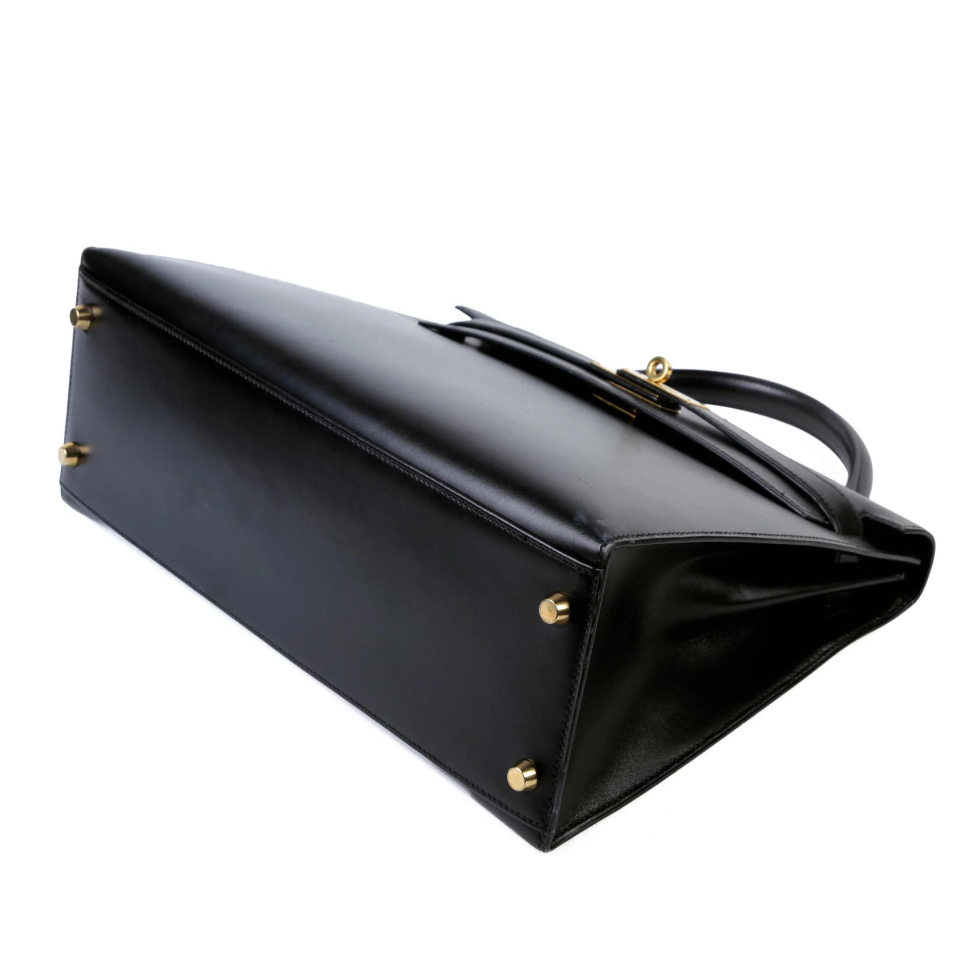 A美品 HERMÈS 愛馬仕 Kelly 32 外縫 89 黑色 Noir (Black) Box牛皮 金扣 〇A刻 1971年 - 5