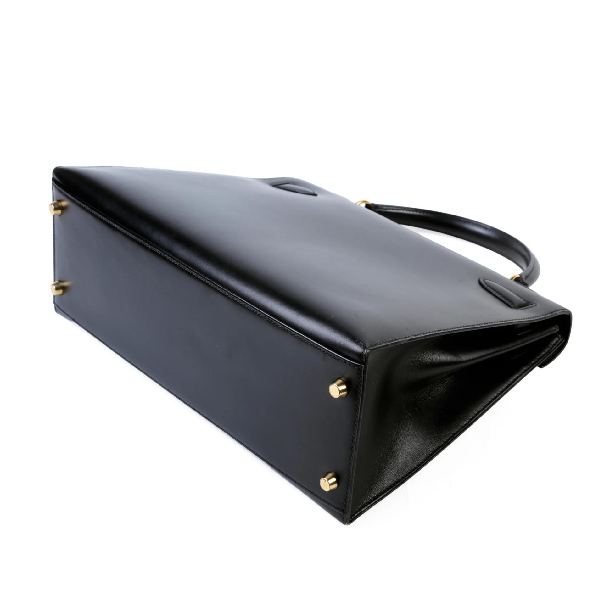 A美品 HERMÈS 愛馬仕 Kelly 32 外縫 89 黑色 Noir (Black) Box牛皮 金扣 〇A刻 1971年 - 7