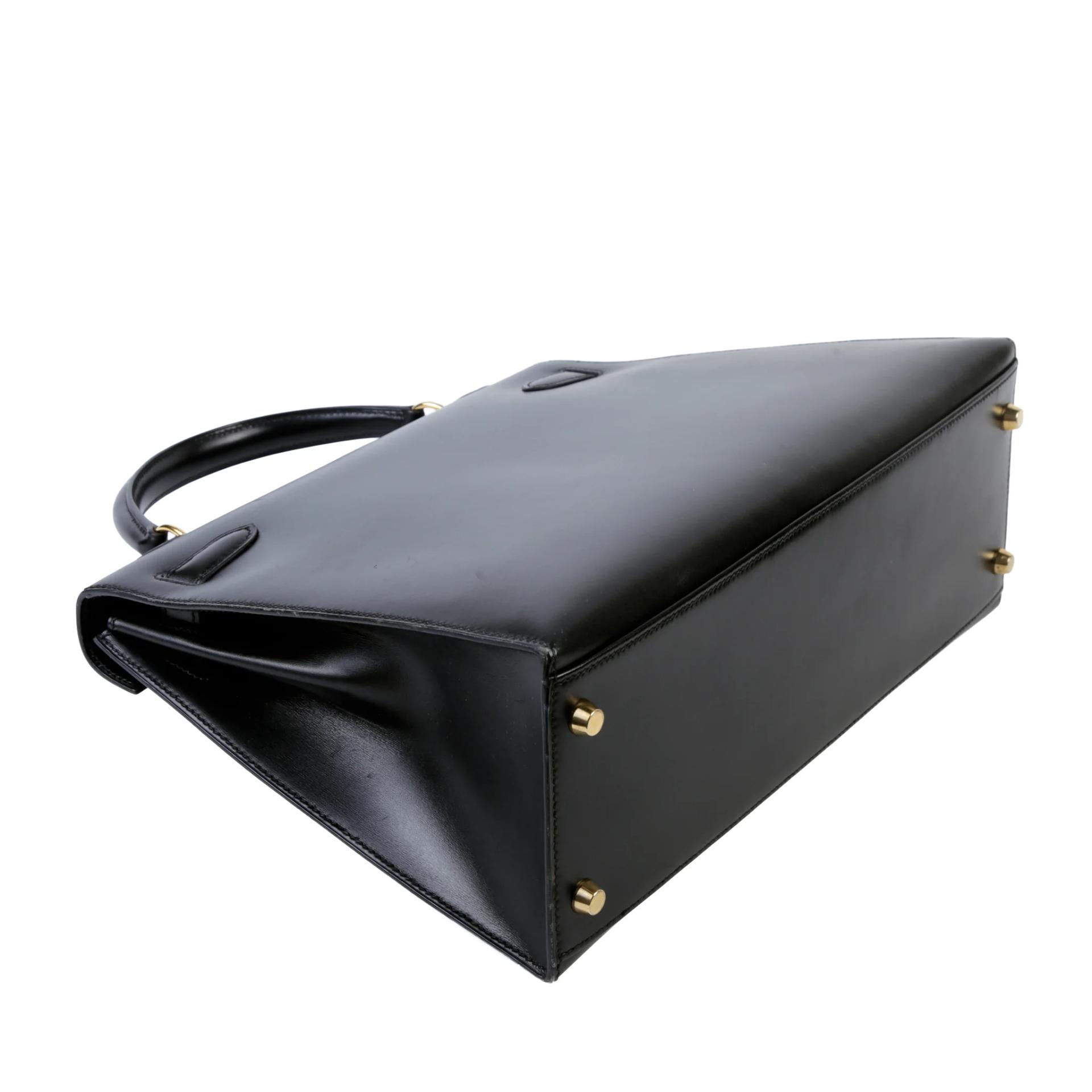 A美品 HERMÈS 愛馬仕 Kelly 32 外縫 89 黑色 Noir (Black) Box牛皮 金扣 〇A刻 1971年 - 6