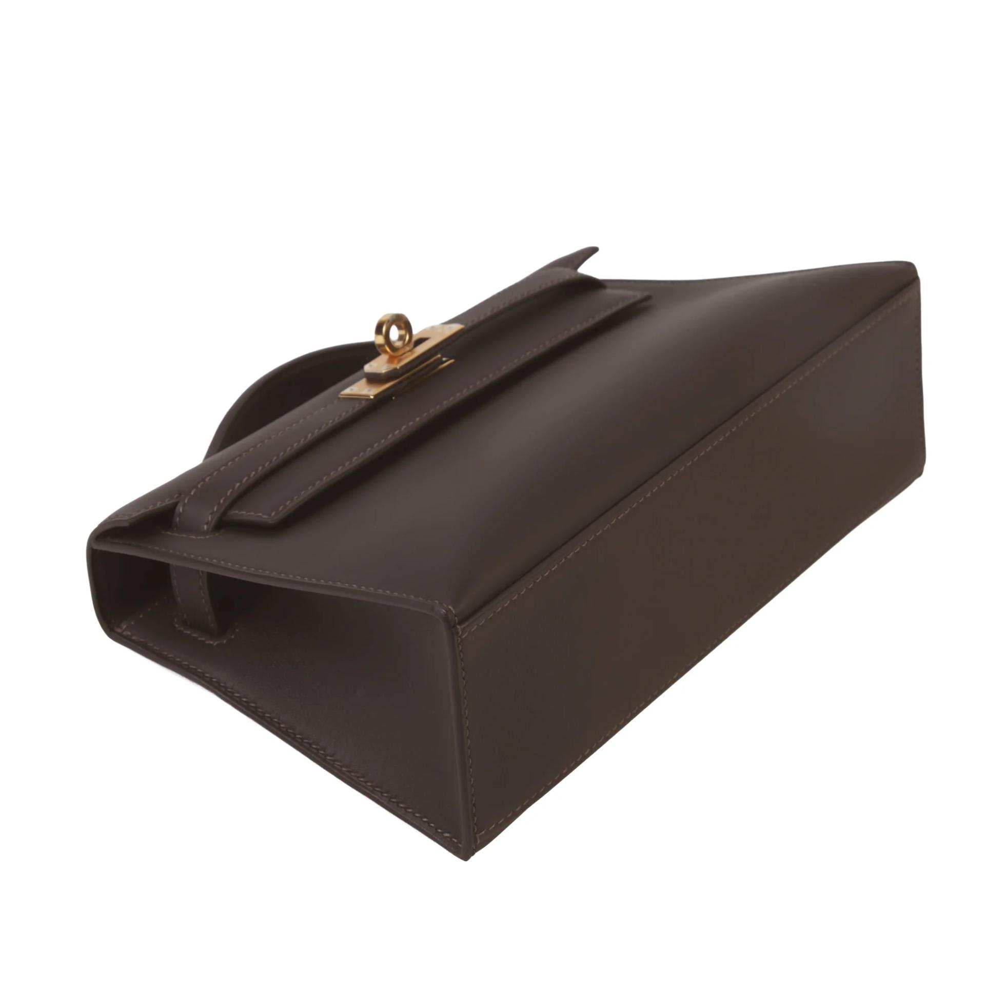 全新 HERMÈS 愛馬仕 Kelly Pochette T3 棗棕色 Bai Brun Swift牛皮 金扣 K刻 2025年 - 4