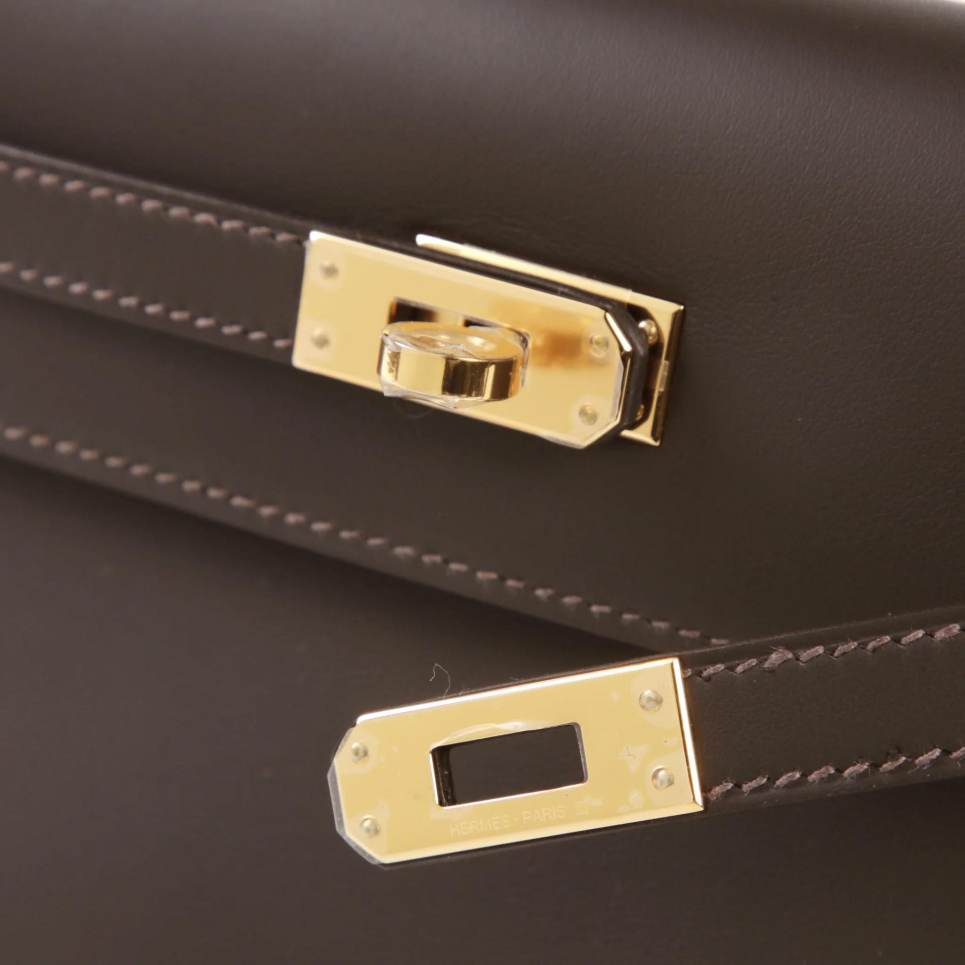全新 HERMÈS 愛馬仕 Kelly Pochette T3 棗棕色 Bai Brun Swift牛皮 金扣 K刻 2025年 - 8