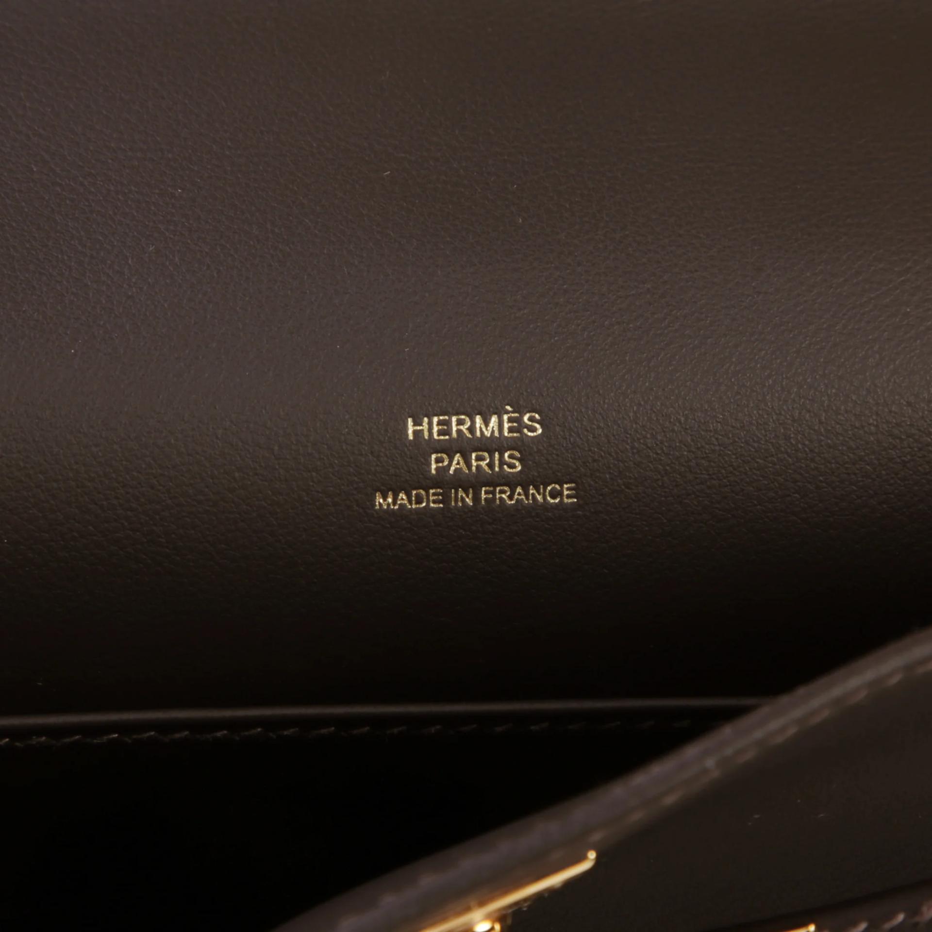 全新 HERMÈS 愛馬仕 Kelly Pochette T3 棗棕色 Bai Brun Swift牛皮 金扣 K刻 2025年 - 10