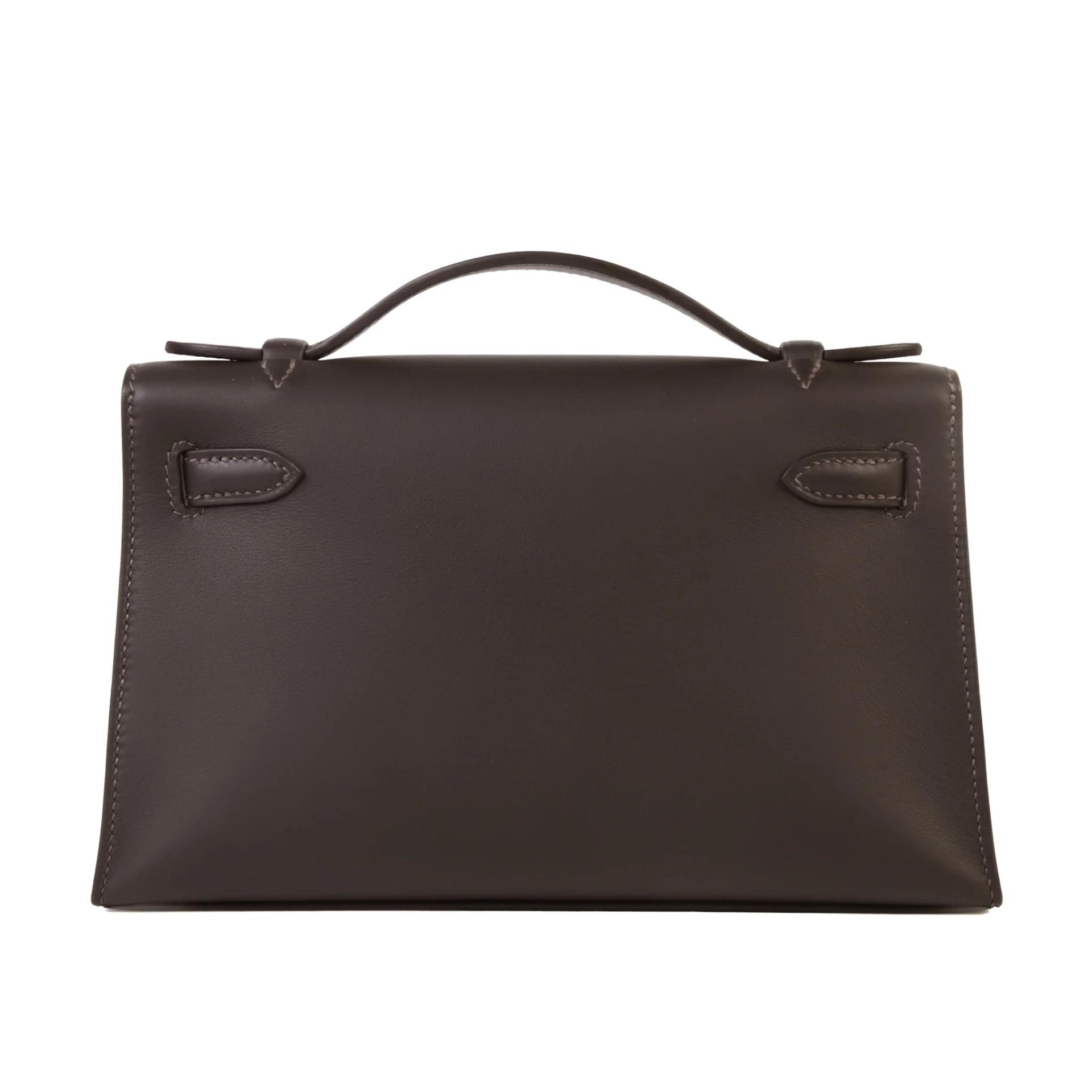 全新 HERMÈS 愛馬仕 Kelly Pochette T3 棗棕色 Bai Brun Swift牛皮 金扣 K刻 2025年 - 2