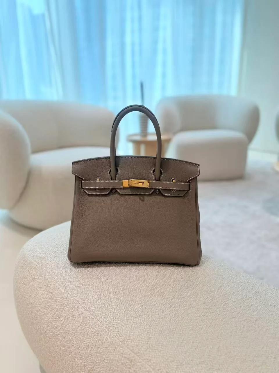 SA超美品 HERMÈS 愛馬仕 Birkin 30 18 大象灰 Etoupe Togo小牛皮 金扣 W刻 2024年 - 6