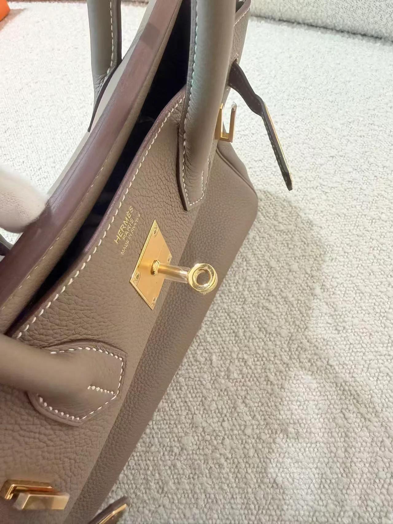SA超美品 HERMÈS 愛馬仕 Birkin 30 18 大象灰 Etoupe Togo小牛皮 金扣 W刻 2024年 - 12
