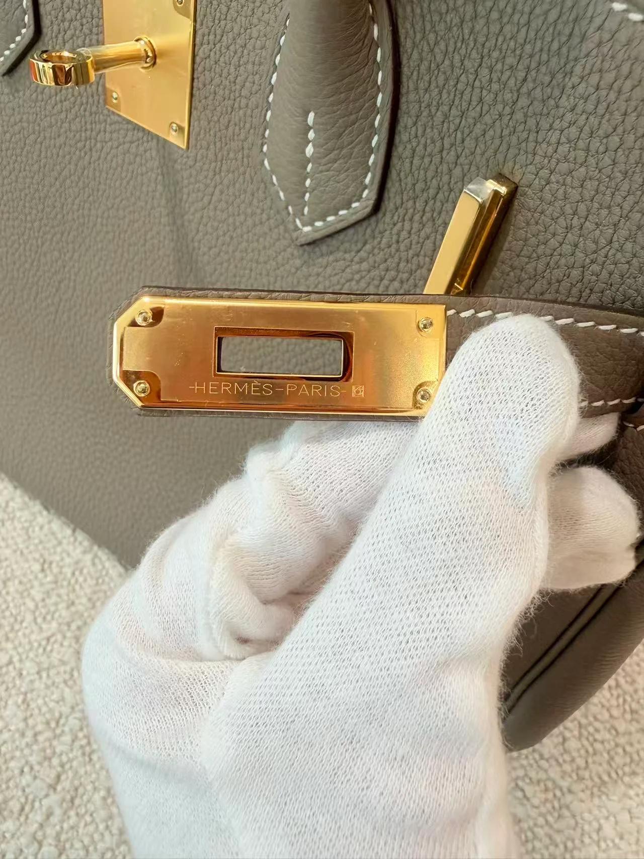 SA超美品 HERMÈS 愛馬仕 Birkin 30 18 大象灰 Etoupe Togo小牛皮 金扣 W刻 2024年 - 10