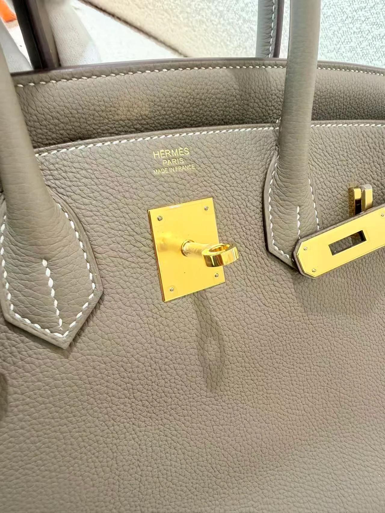 SA超美品 HERMÈS 愛馬仕 Birkin 30 18 大象灰 Etoupe Togo小牛皮 金扣 W刻 2024年 - 11