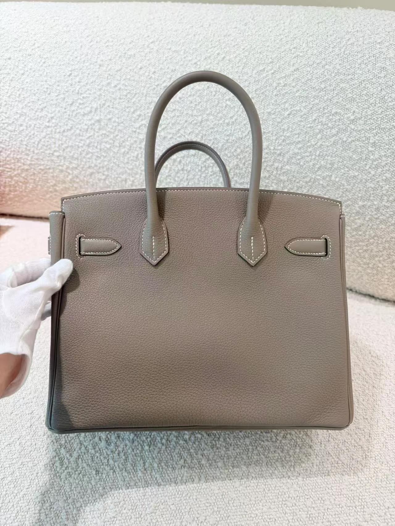 SA超美品 HERMÈS 愛馬仕 Birkin 30 18 大象灰 Etoupe Togo小牛皮 金扣 W刻 2024年 - 4