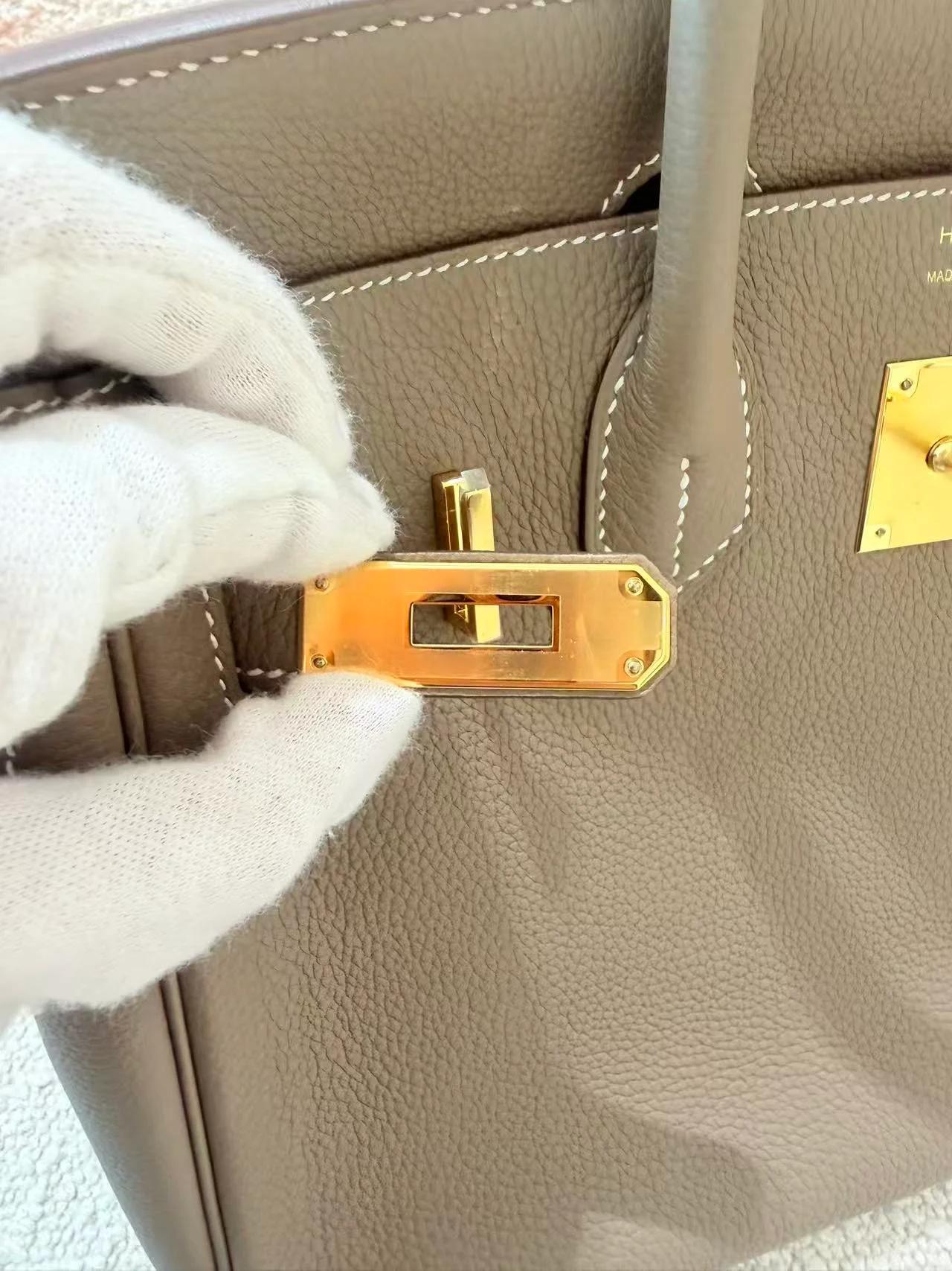 SA超美品 HERMÈS 愛馬仕 Birkin 30 18 大象灰 Etoupe Togo小牛皮 金扣 W刻 2024年 - 9