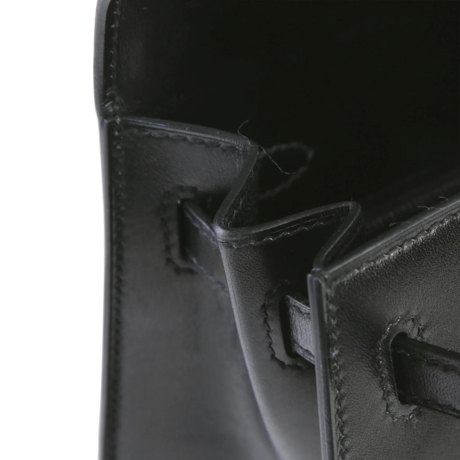 未使用保存品 HERMÈS 愛馬仕 Kelly 25 外縫 89 黑色 Noir (Black) Box牛皮 銀扣 W刻 2024年 - 12