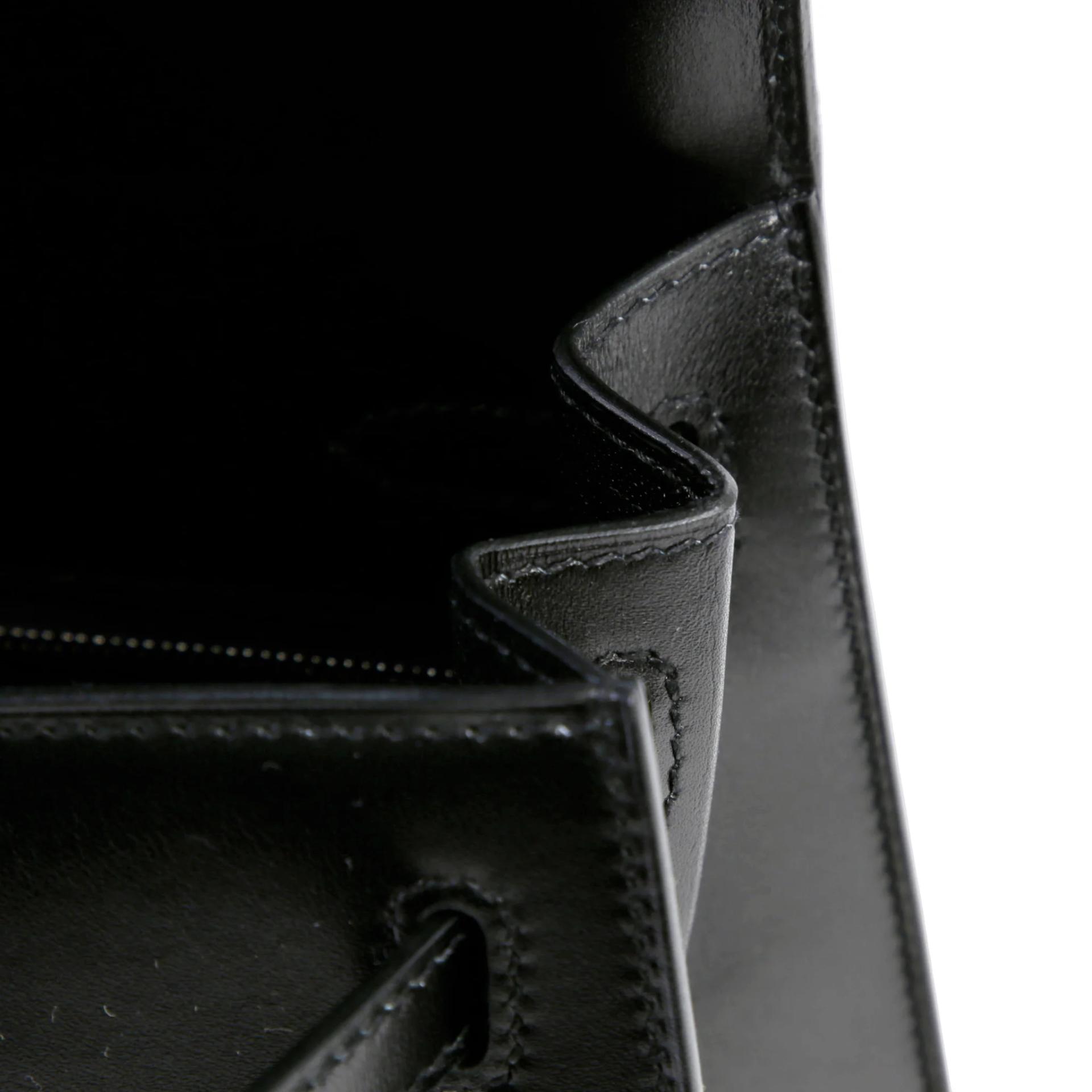 未使用保存品 HERMÈS 愛馬仕 Kelly 25 外縫 89 黑色 Noir (Black) Box牛皮 銀扣 W刻 2024年 - 11