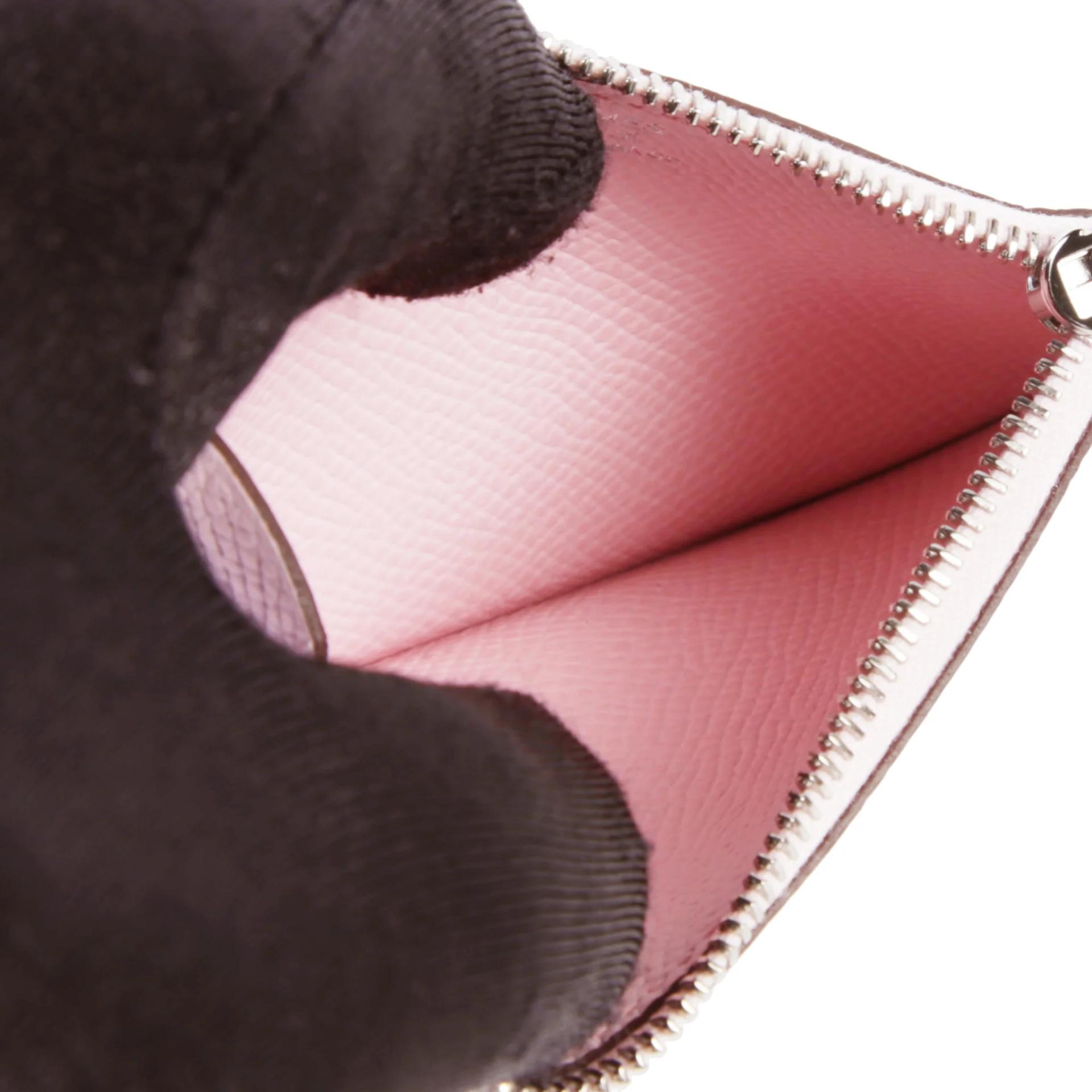 Unused ( Rank NS ) HERMÈS Constance Slim Wallet Rose Darling (M7) Epsom Palladium hardware W (2024) - 13