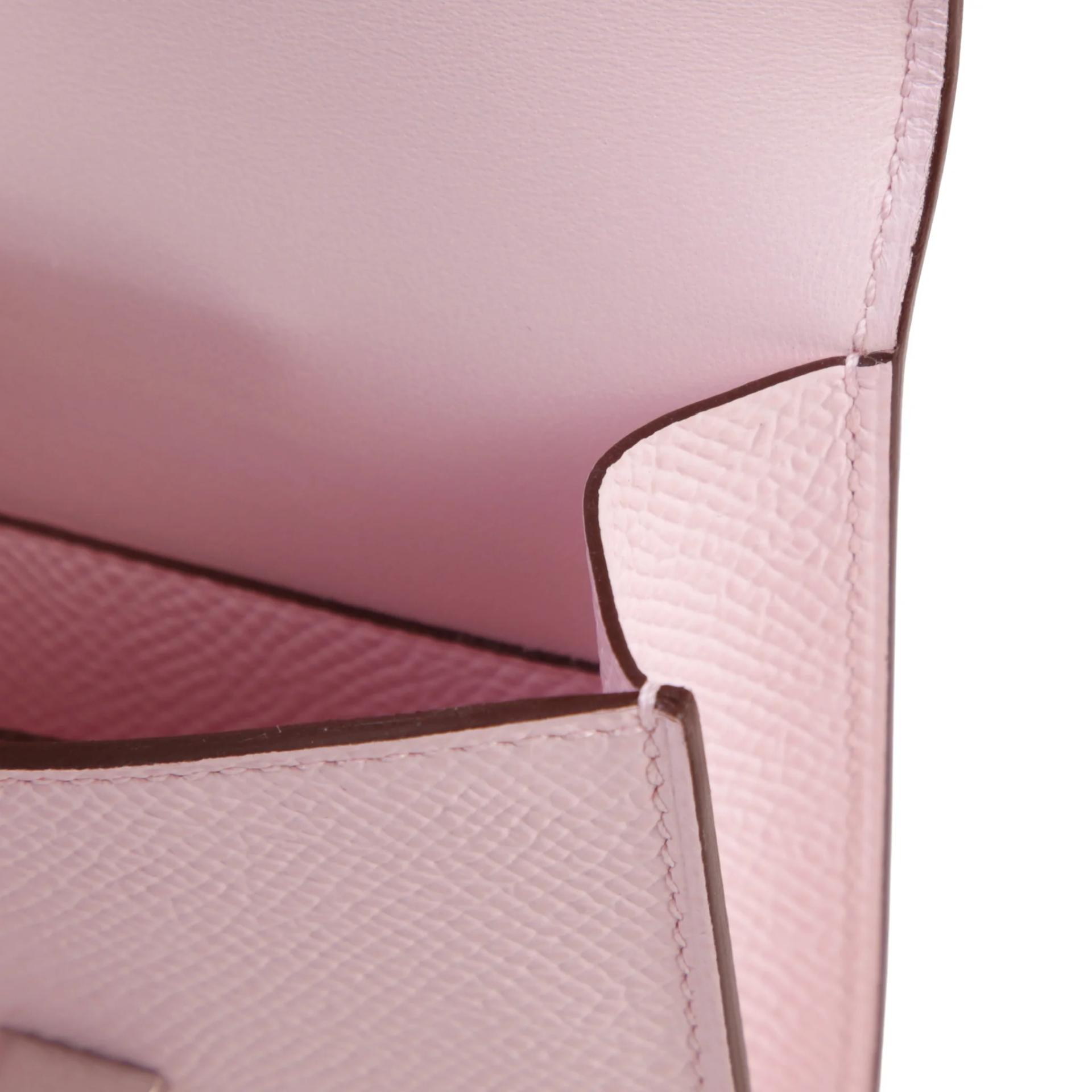 Unused ( Rank NS ) HERMÈS Constance Slim Wallet Rose Darling (M7) Epsom Palladium hardware W (2024) - 9