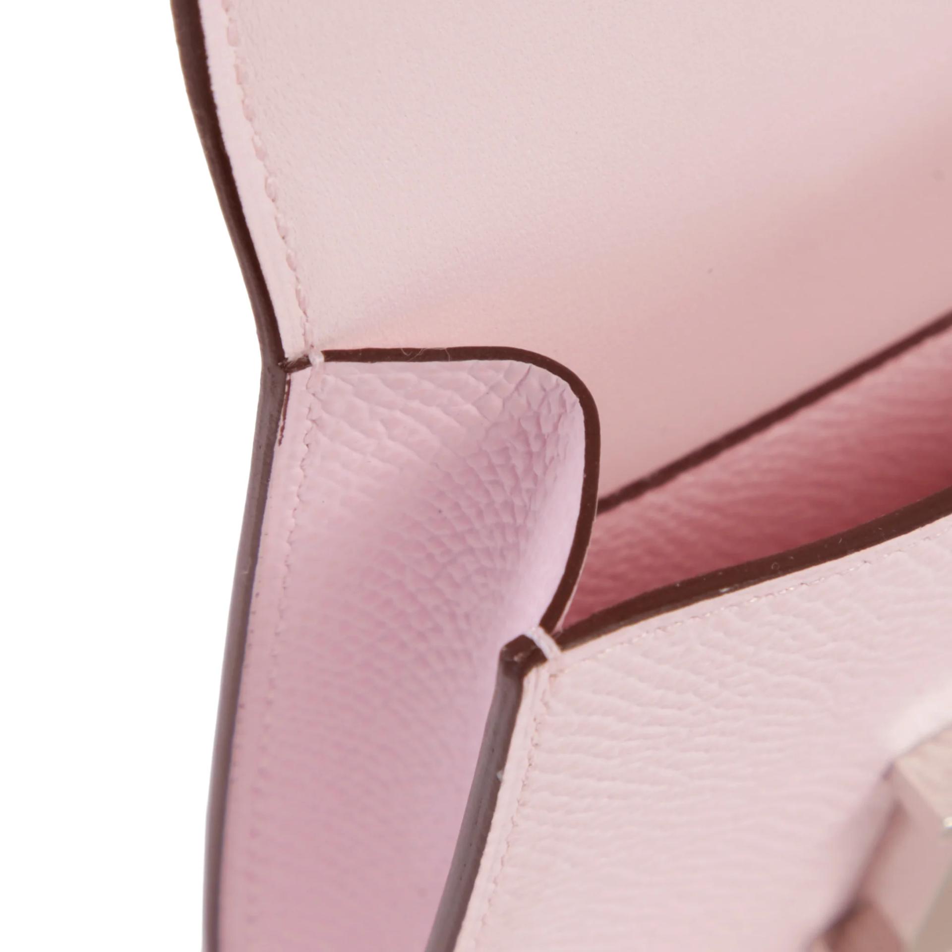 Unused ( Rank NS ) HERMÈS Constance Slim Wallet Rose Darling (M7) Epsom Palladium hardware W (2024) - 10