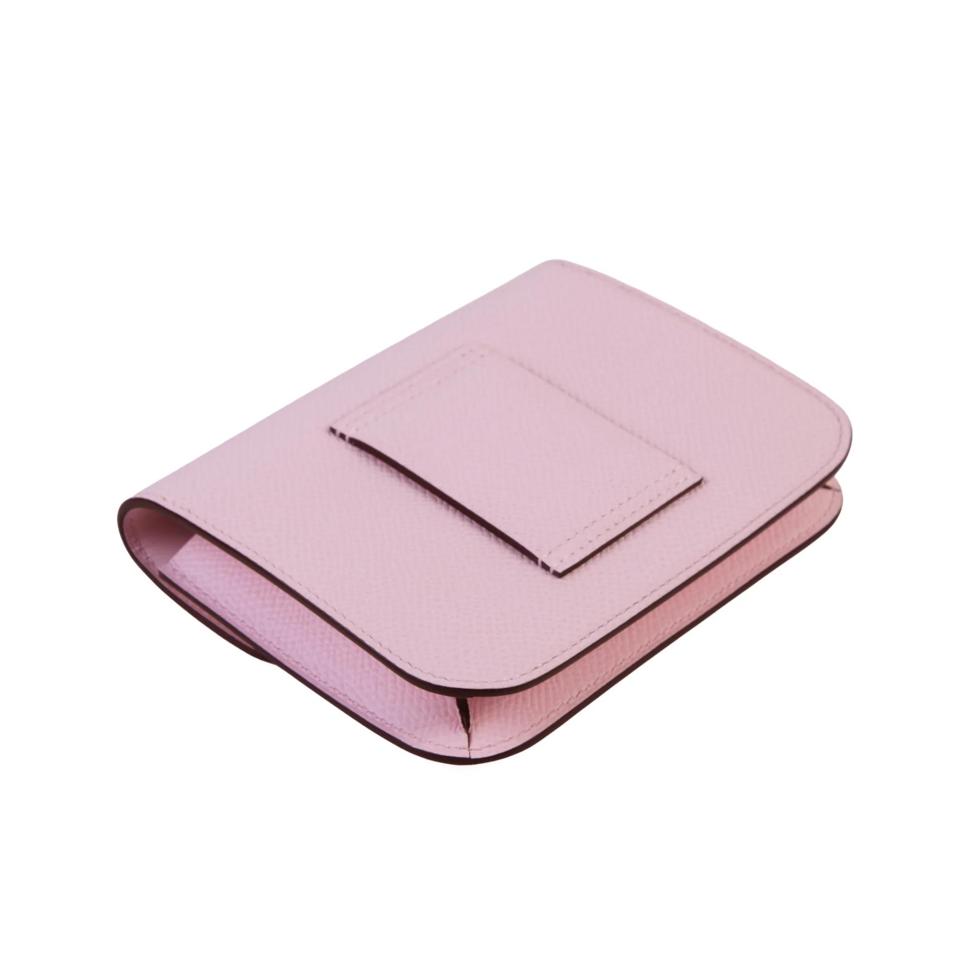 Unused ( Rank NS ) HERMÈS Constance Slim Wallet Rose Darling (M7) Epsom Palladium hardware W (2024) - 5