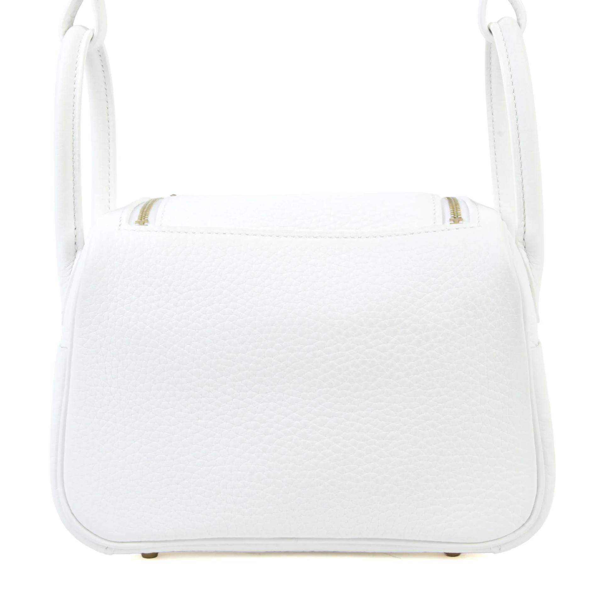 Unused ( Rank NS ) HERMÈS Mini Lindy II New White (0U) Clemence Gold hardware W (2024) - 2