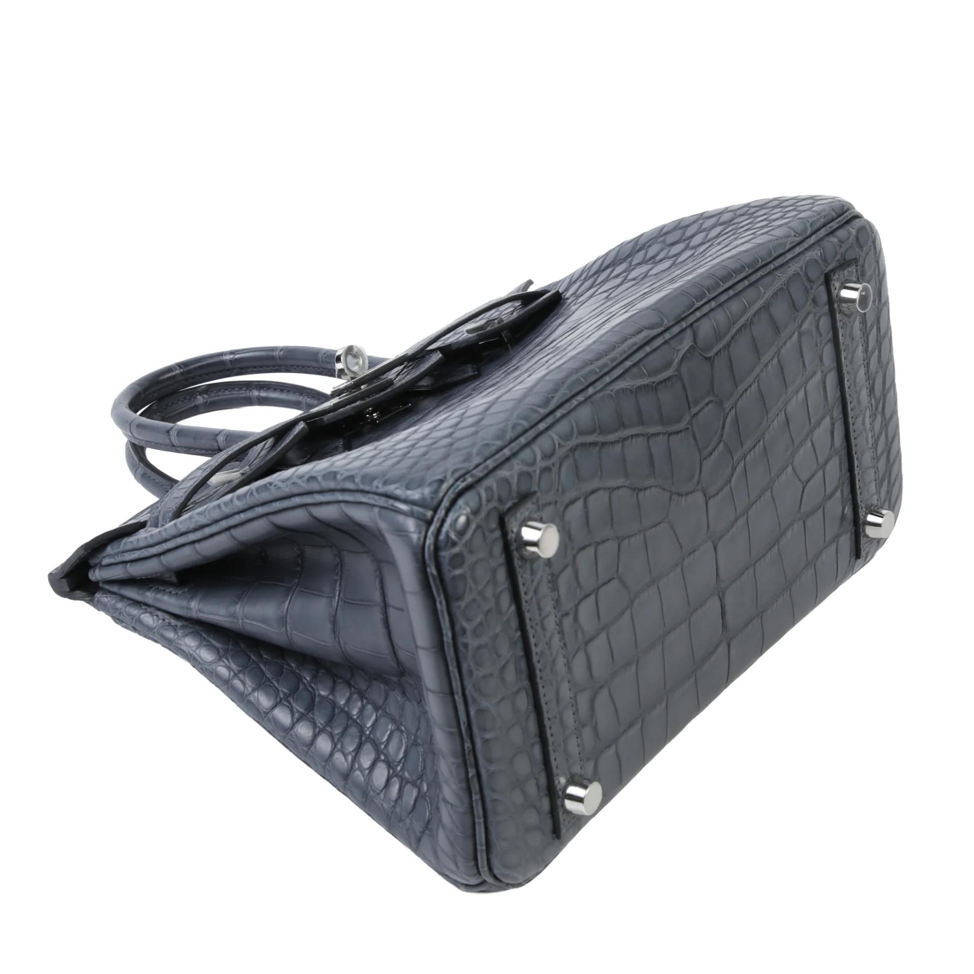 Brand New ( Rank N ) HERMÈS Birkin 25 Gris misty (H0) Matte Alligator Palladium hardware G (2026) - 4