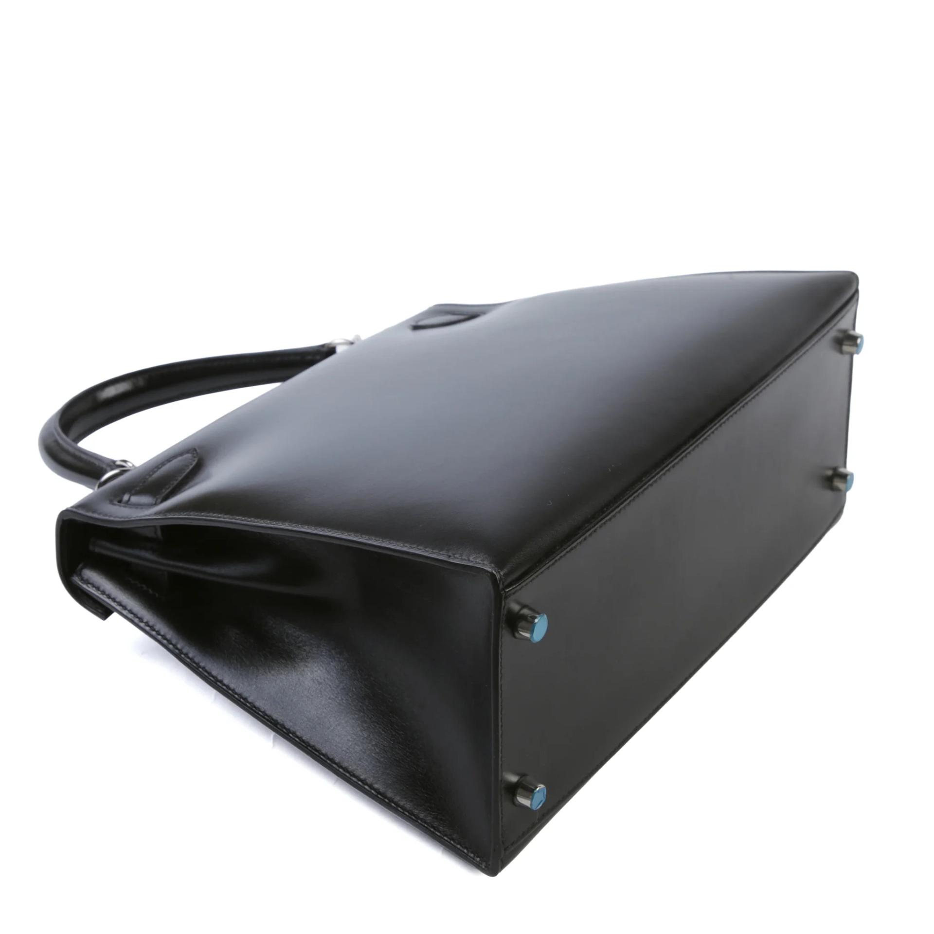 Very Good ( Rank A) HERMÈS Kelly 28 Sellier Noir (89) Box-calf Palladium hardware Square L (2008) - 6