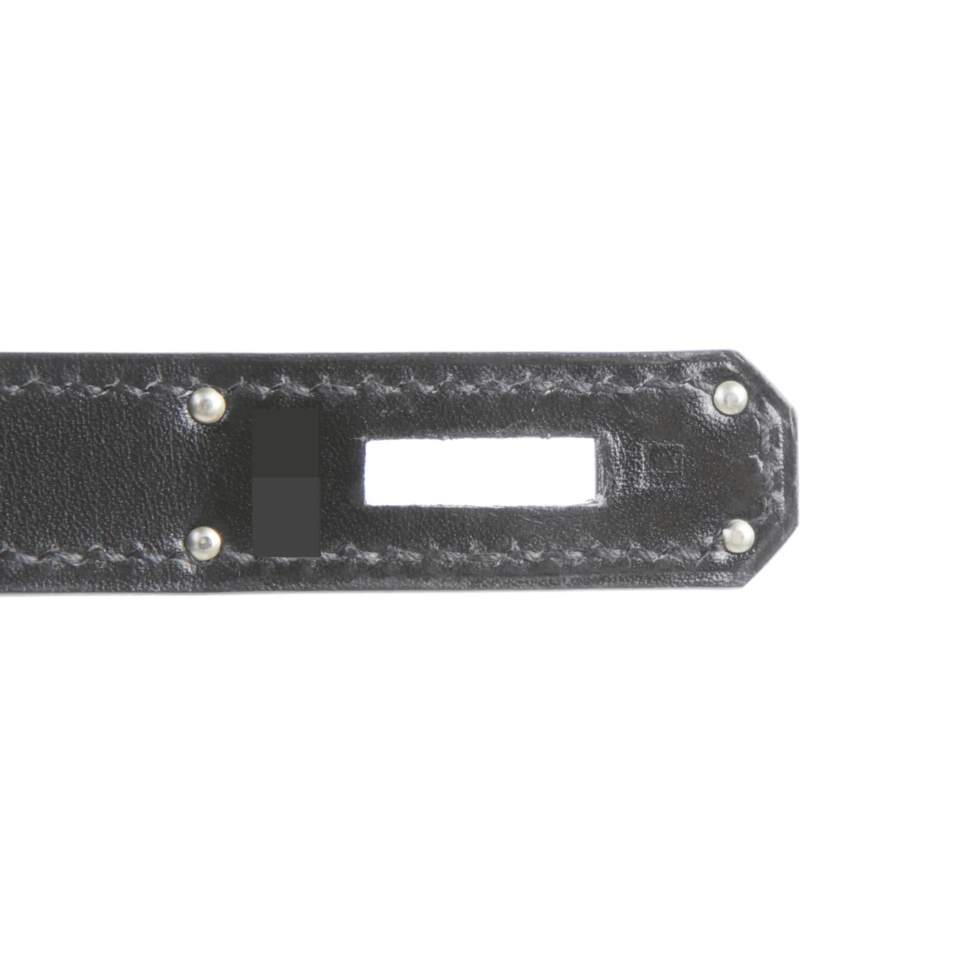 Very Good ( Rank A) HERMÈS Kelly 28 Sellier Noir (89) Box-calf Palladium hardware Square L (2008) - 10