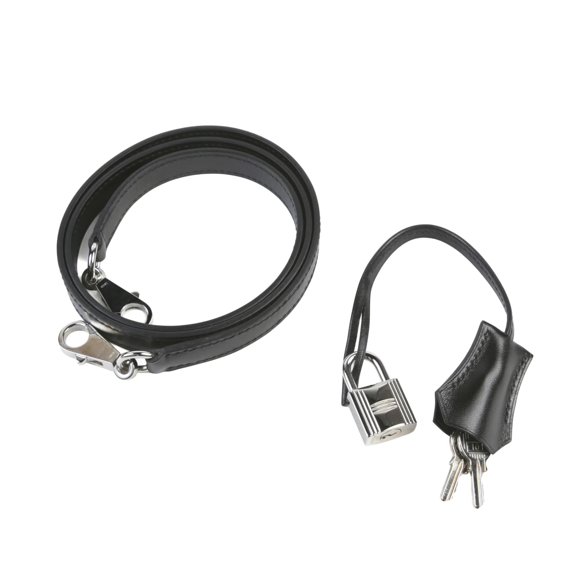 Very Good ( Rank A) HERMÈS Kelly 28 Sellier Noir (89) Box-calf Palladium hardware Square L (2008) - 14