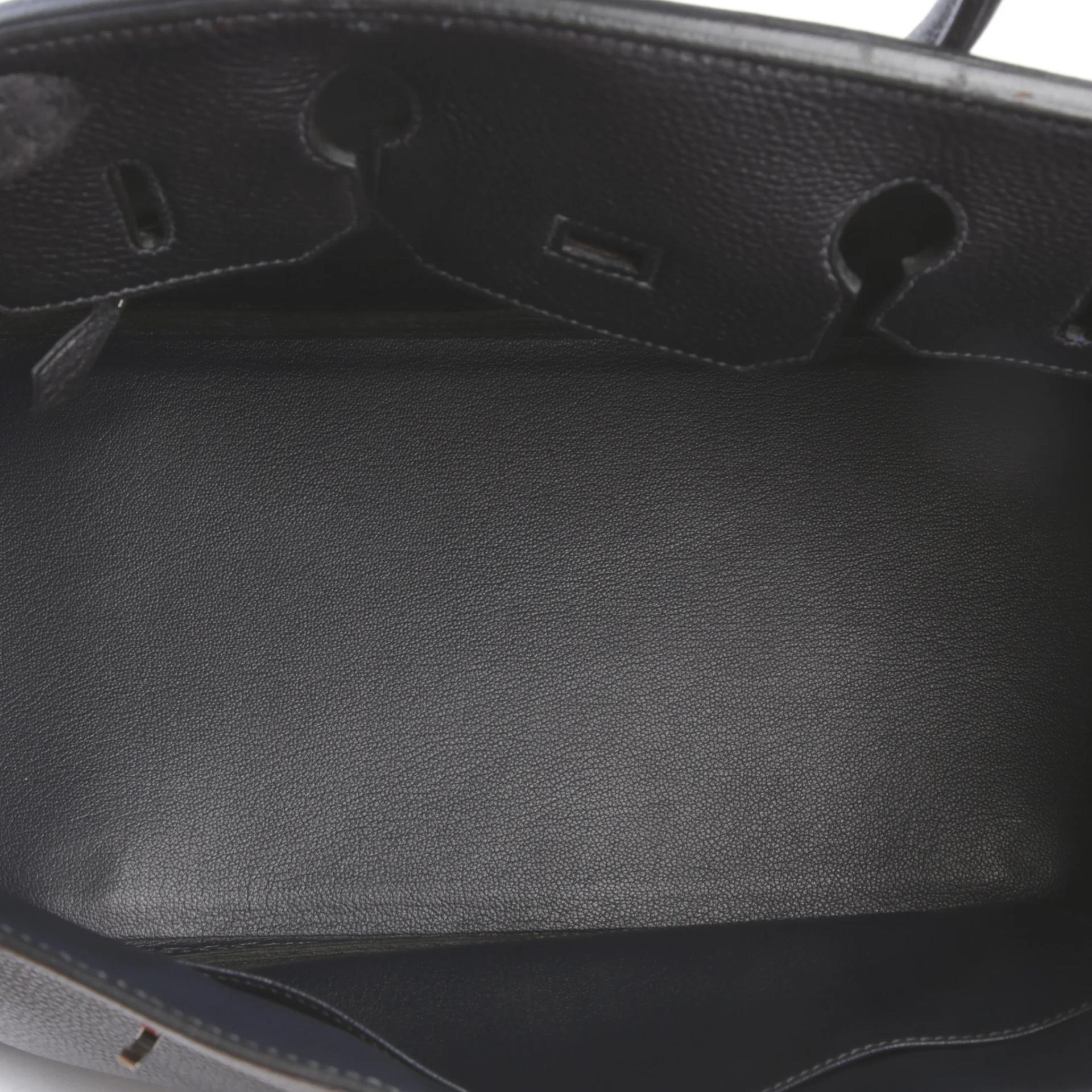 Very Good ( Rank A) HERMÈS Birkin 35 Bleu Indigo (76) Togo Palladium hardware Square H (2004) - 11