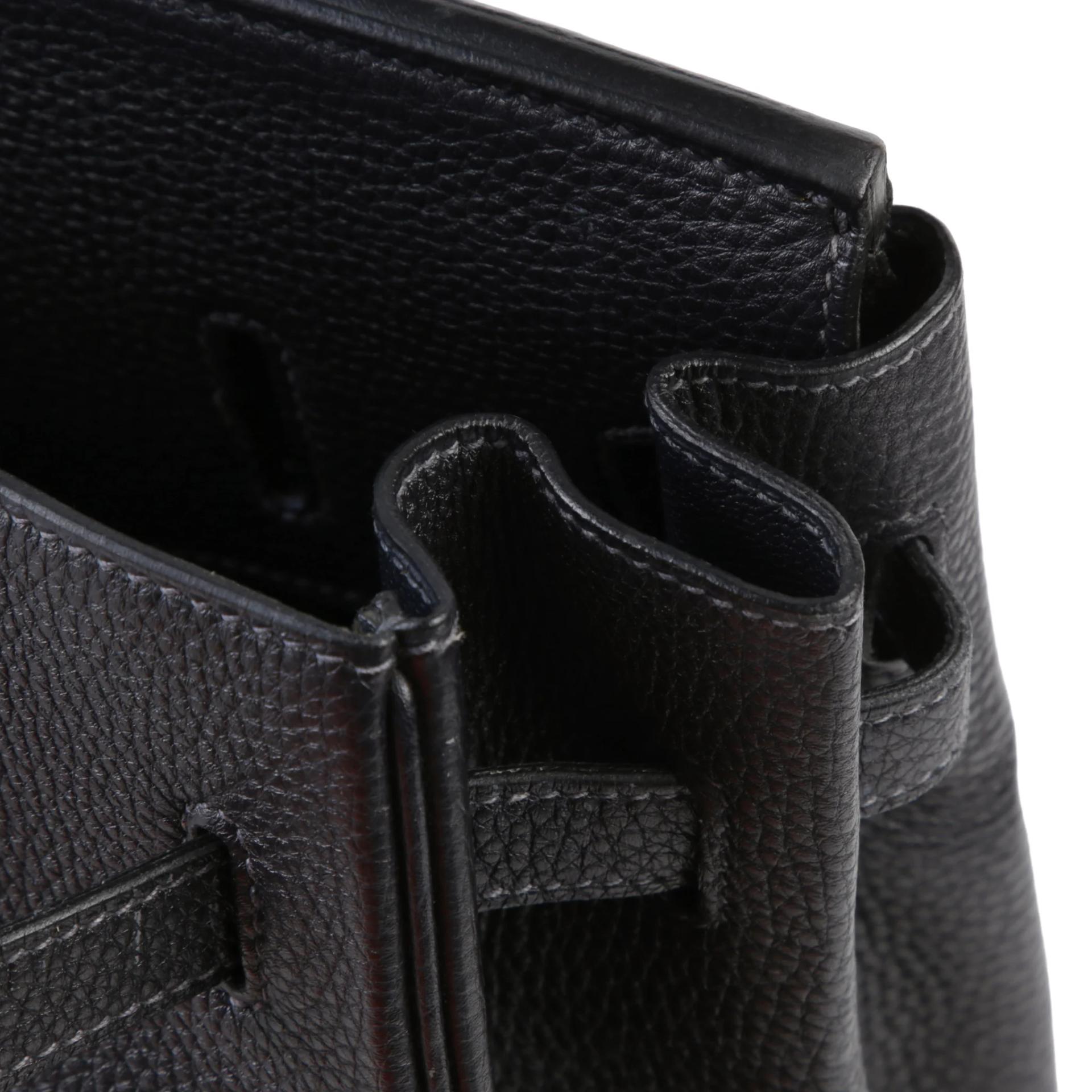 Very Good ( Rank A) HERMÈS Birkin 35 Bleu Indigo (76) Togo Palladium hardware Square H (2004) - 12