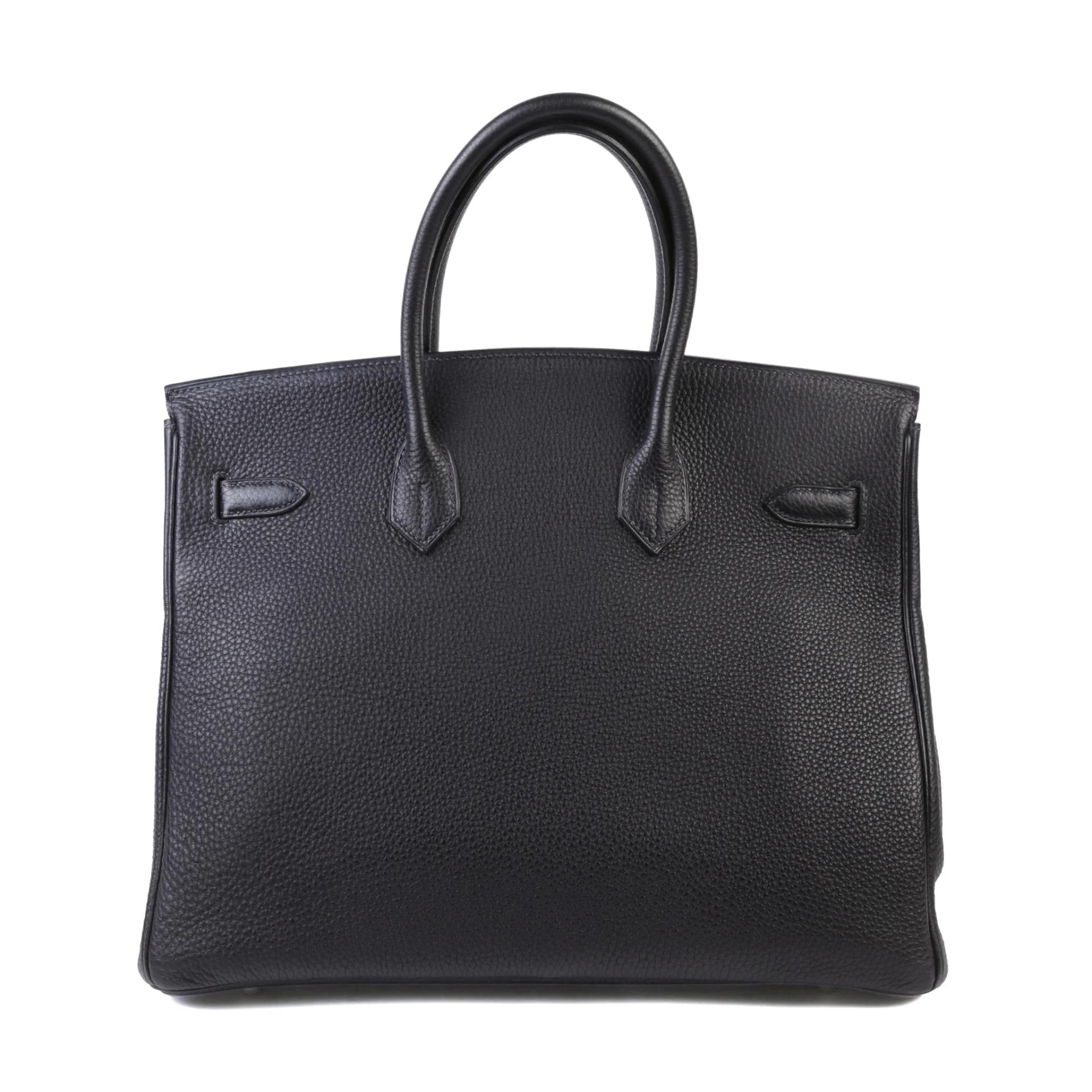 Very Good ( Rank A) HERMÈS Birkin 35 Bleu Indigo (76) Togo Palladium hardware Square H (2004) - 2