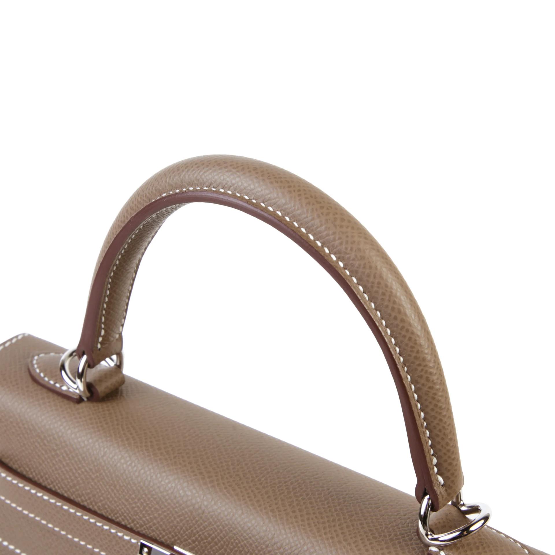 Brand New ( Rank N ) HERMÈS Kelly 25 Sellier Etoupe (18) Epsom Palladium hardware G (2026) - 3