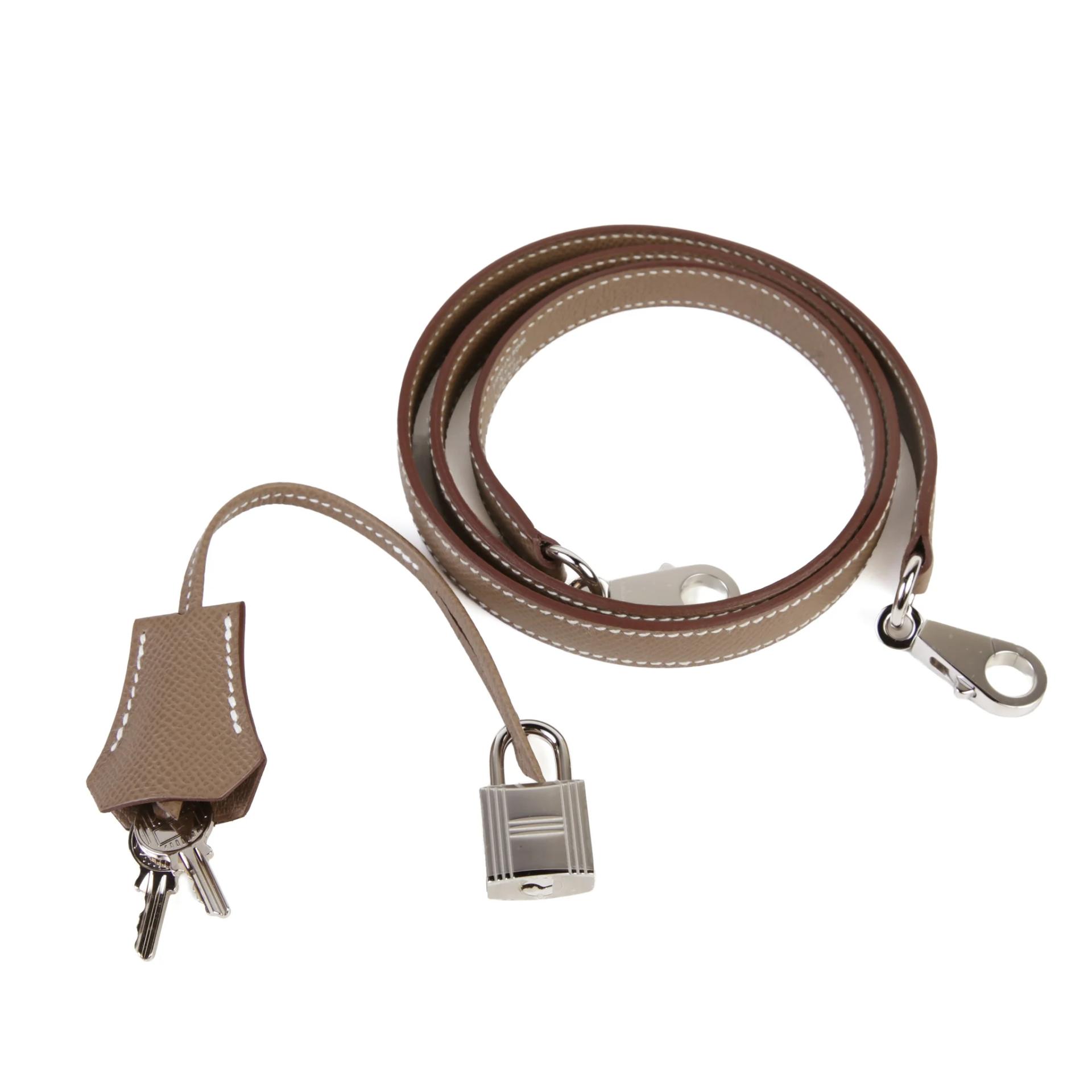 Brand New ( Rank N ) HERMÈS Kelly 25 Sellier Etoupe (18) Epsom Palladium hardware G (2026) - 14