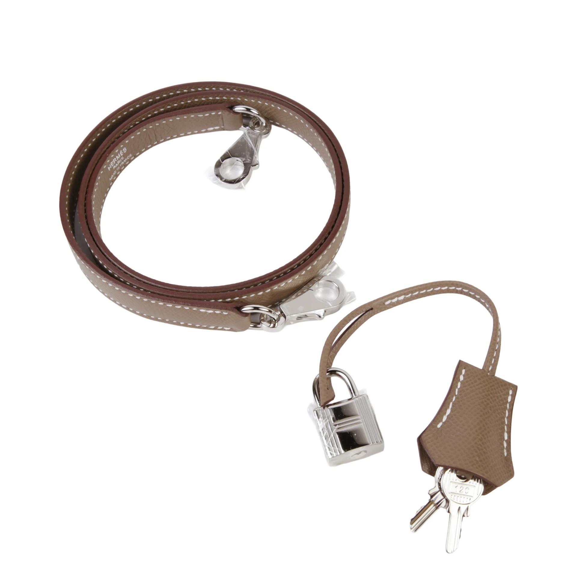 Unused ( Rank NS ) HERMÈS Kelly 25 Sellier Etoupe (18) Epsom Palladium hardware G (2026) - 14