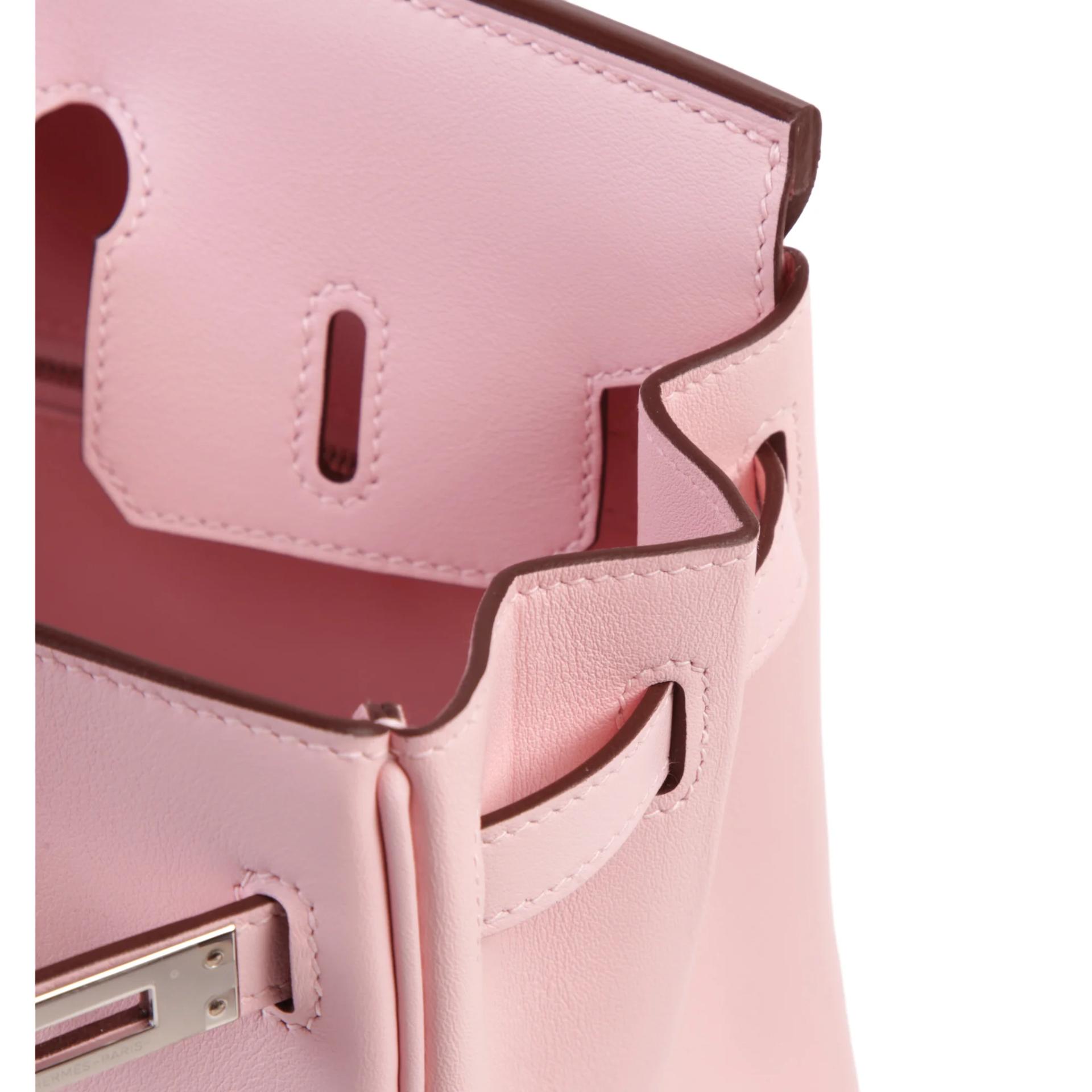 Unused ( Rank NS ) HERMÈS Birkin 25 Rose Sakura (3Q) Swift Palladium hardware B (2023) - 11