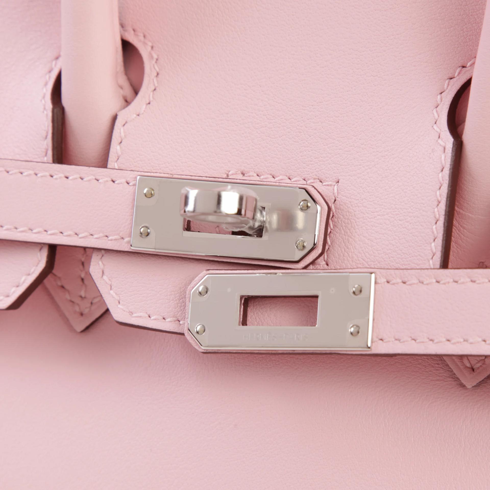 Unused ( Rank NS ) HERMÈS Birkin 25 Rose Sakura (3Q) Swift Palladium hardware B (2023) - 8