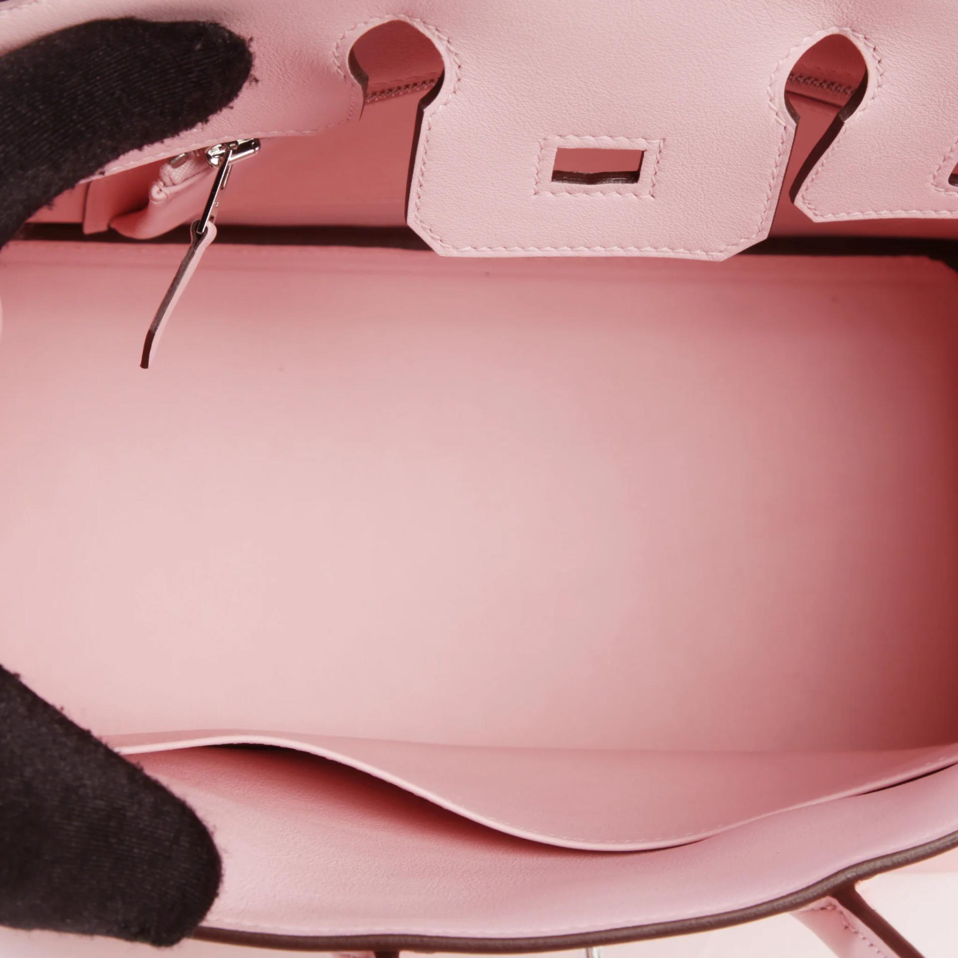 Unused ( Rank NS ) HERMÈS Birkin 25 Rose Sakura (3Q) Swift Palladium hardware B (2023) - 10