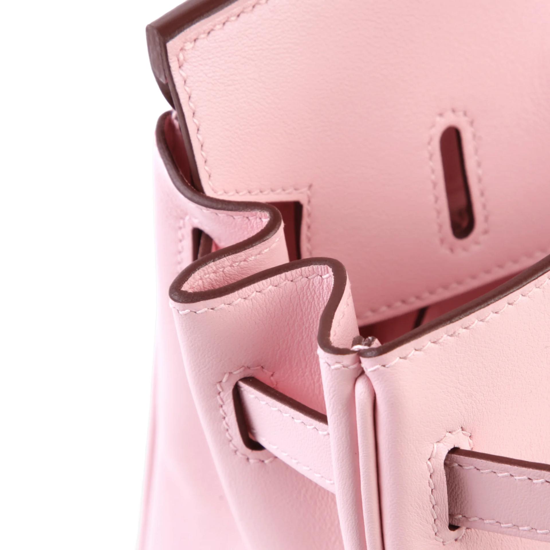 Unused ( Rank NS ) HERMÈS Birkin 25 Rose Sakura (3Q) Swift Palladium hardware B (2023) - 12
