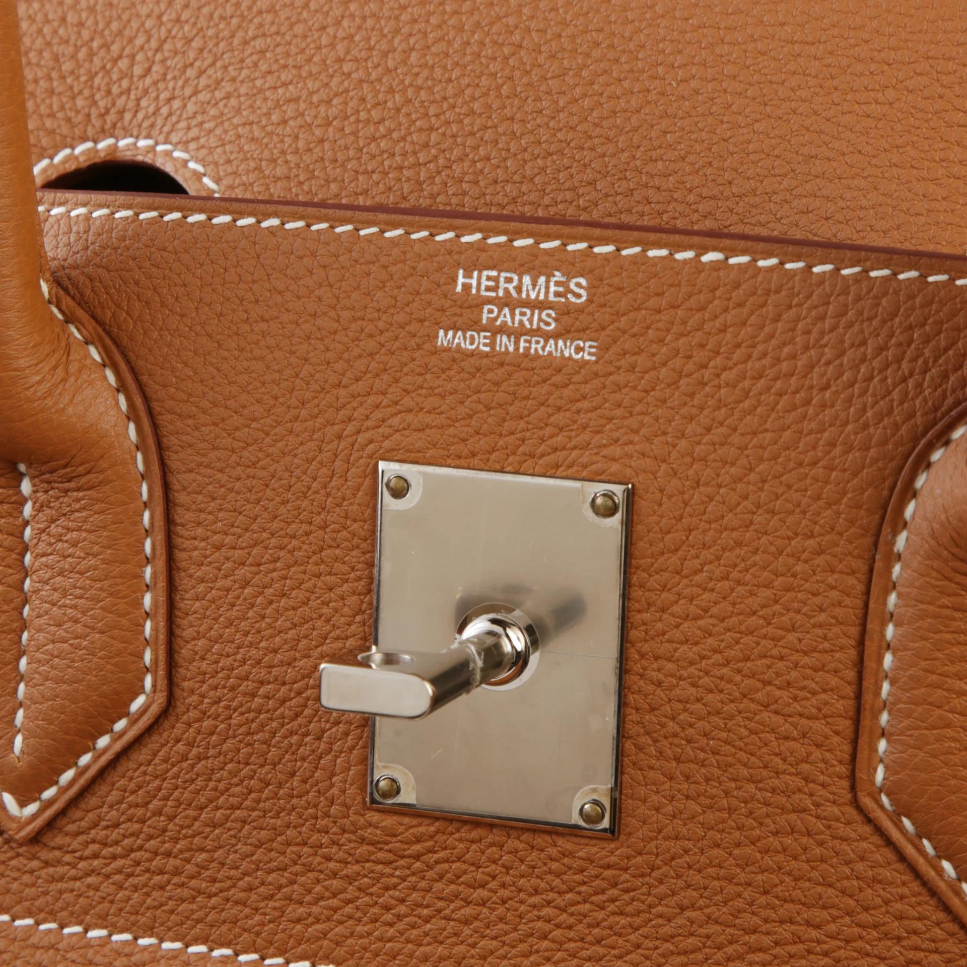 Excellent ( Rank SA ) HERMÈS Haut à Courroies HAC 40 Gold (37) Togo Palladium hardware U (2022) - 9