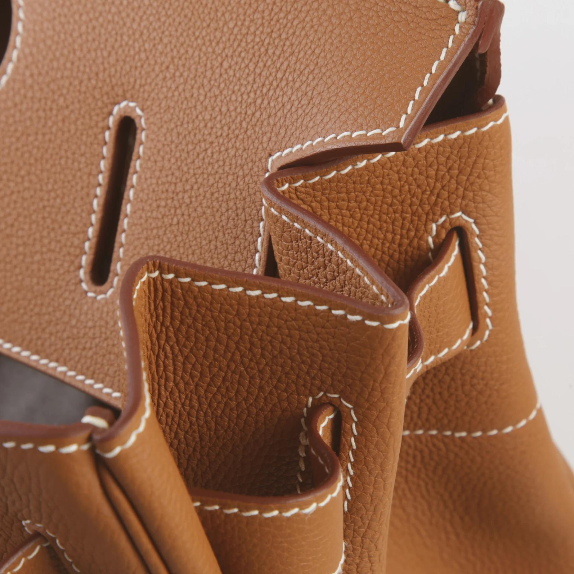 Excellent ( Rank SA ) HERMÈS Haut à Courroies HAC 40 Gold (37) Togo Palladium hardware U (2022) - 11