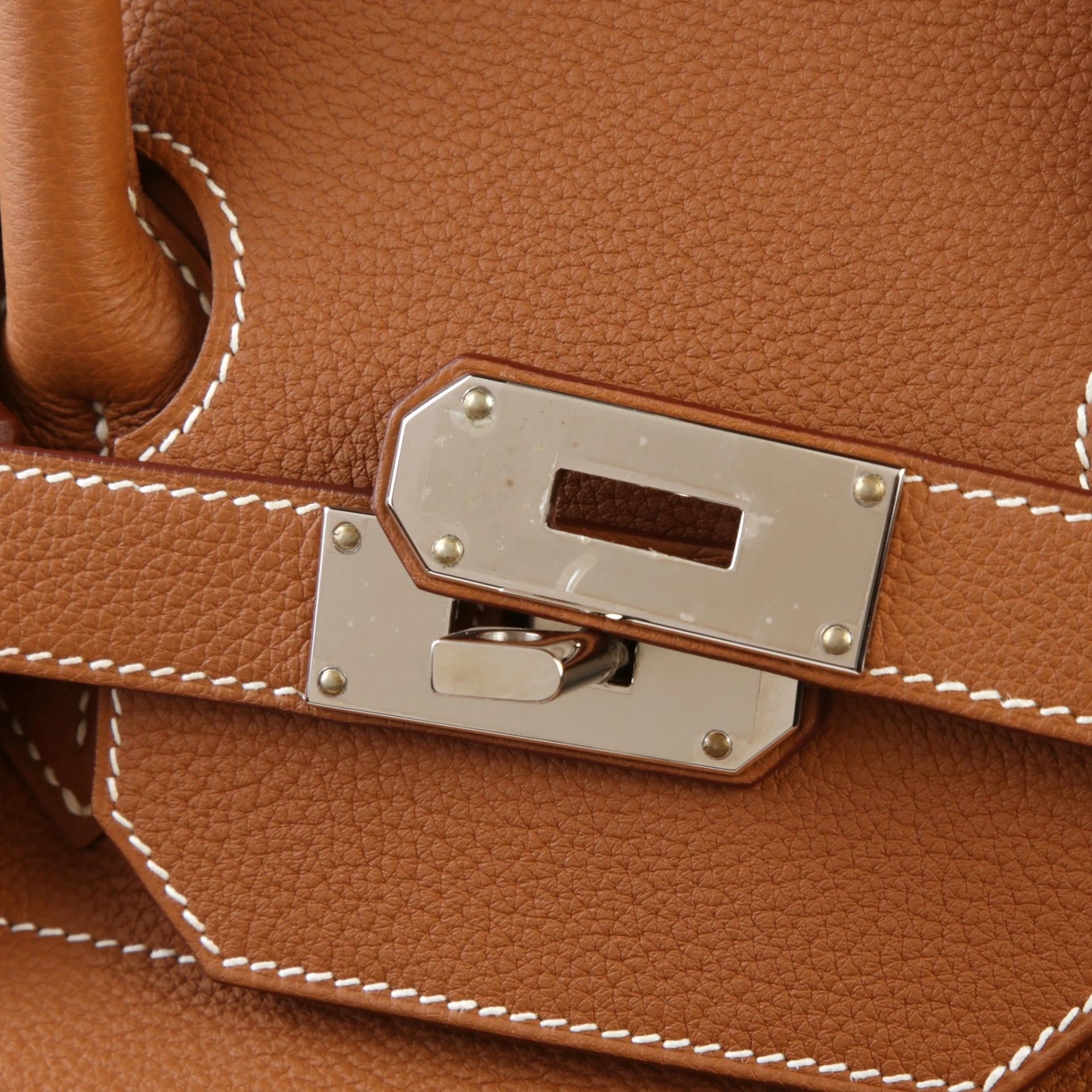 Excellent ( Rank SA ) HERMÈS Haut à Courroies HAC 40 Gold (37) Togo Palladium hardware U (2022) - 8