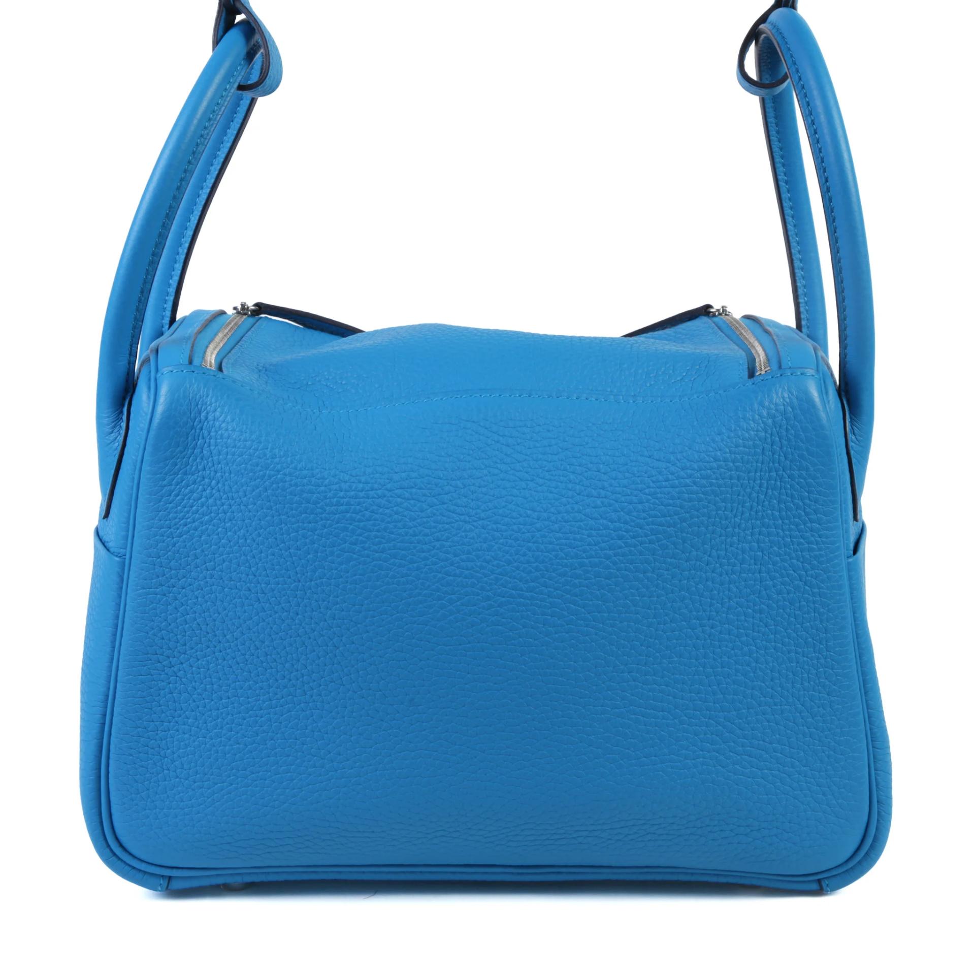 Very Good ( Rank A) HERMÈS Lindy 26 Bleu Frida (0F) Clemence Palladium hardware Z (2021) - 2