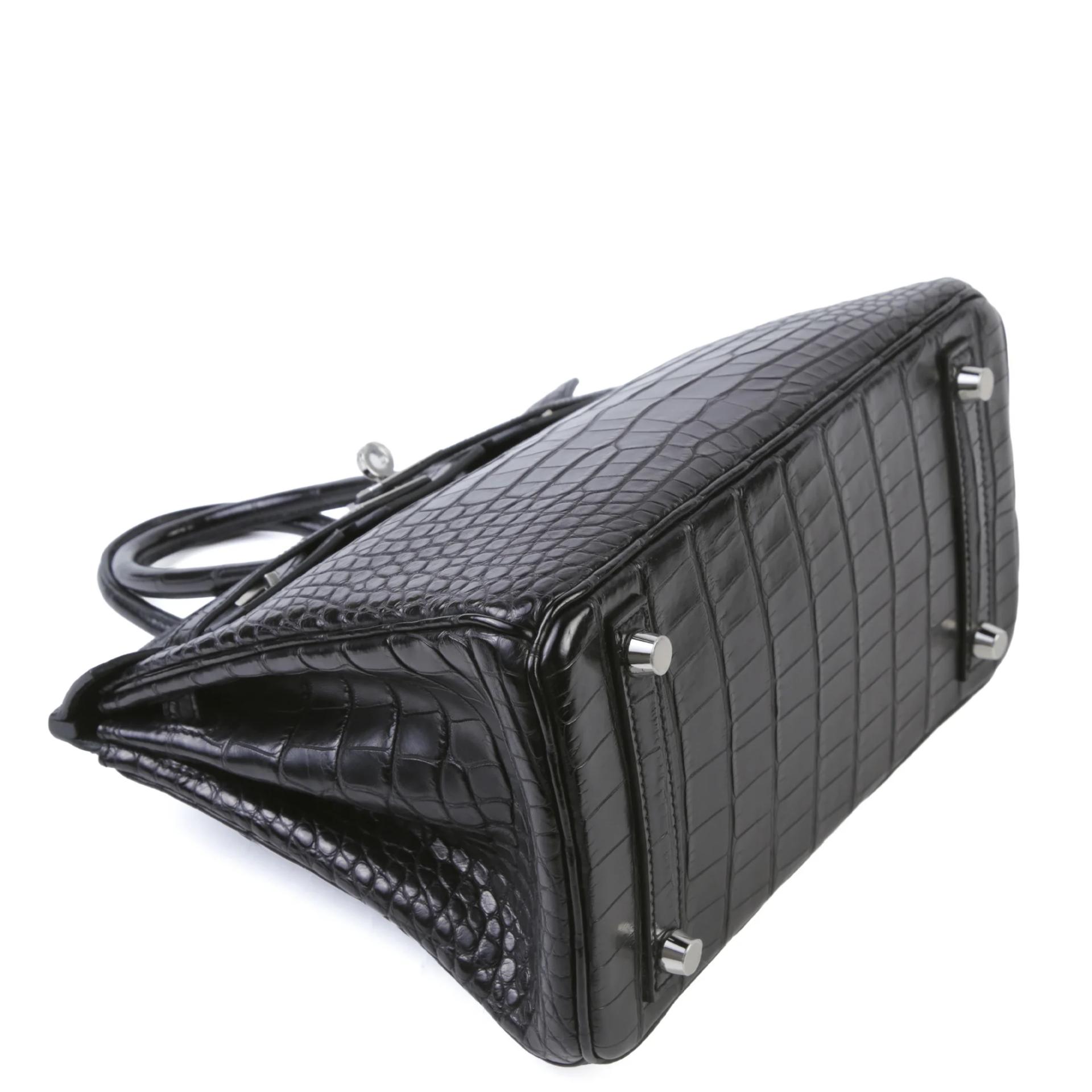 Unused ( Rank NS ) HERMÈS Birkin 25 Noir (89) Matte Alligator Palladium hardware K (2025) - 4