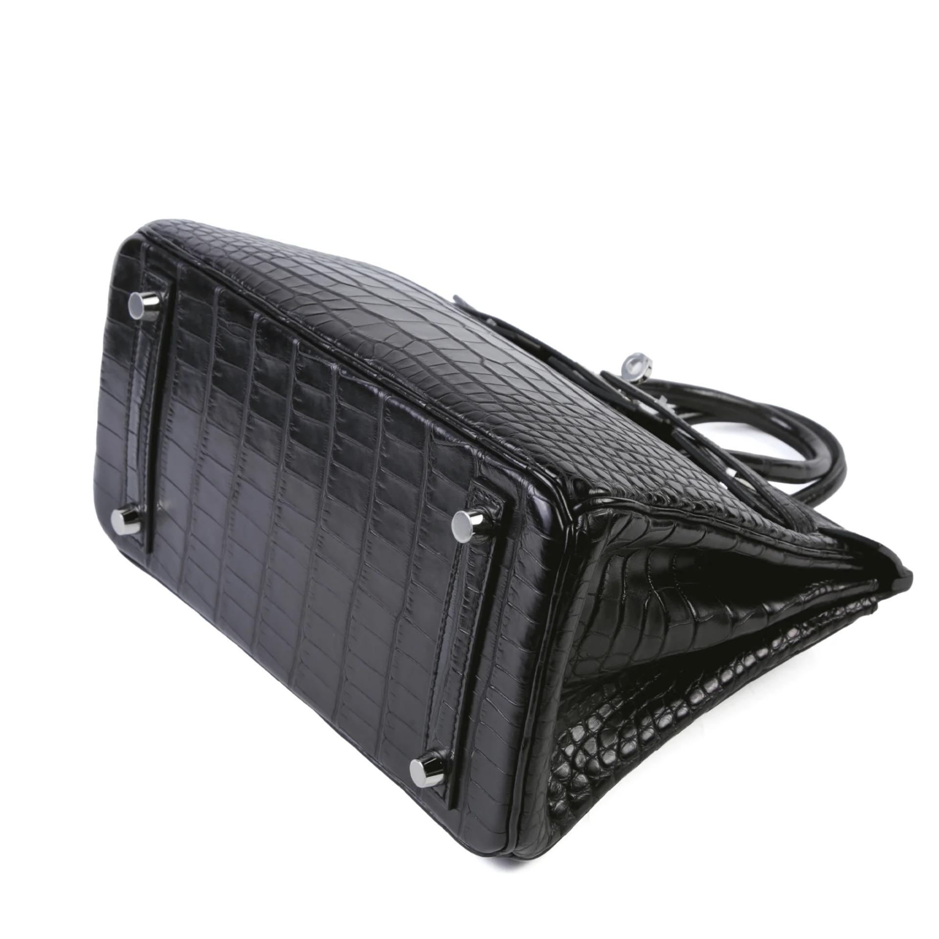 Unused ( Rank NS ) HERMÈS Birkin 25 Noir (89) Matte Alligator Palladium hardware K (2025) - 5