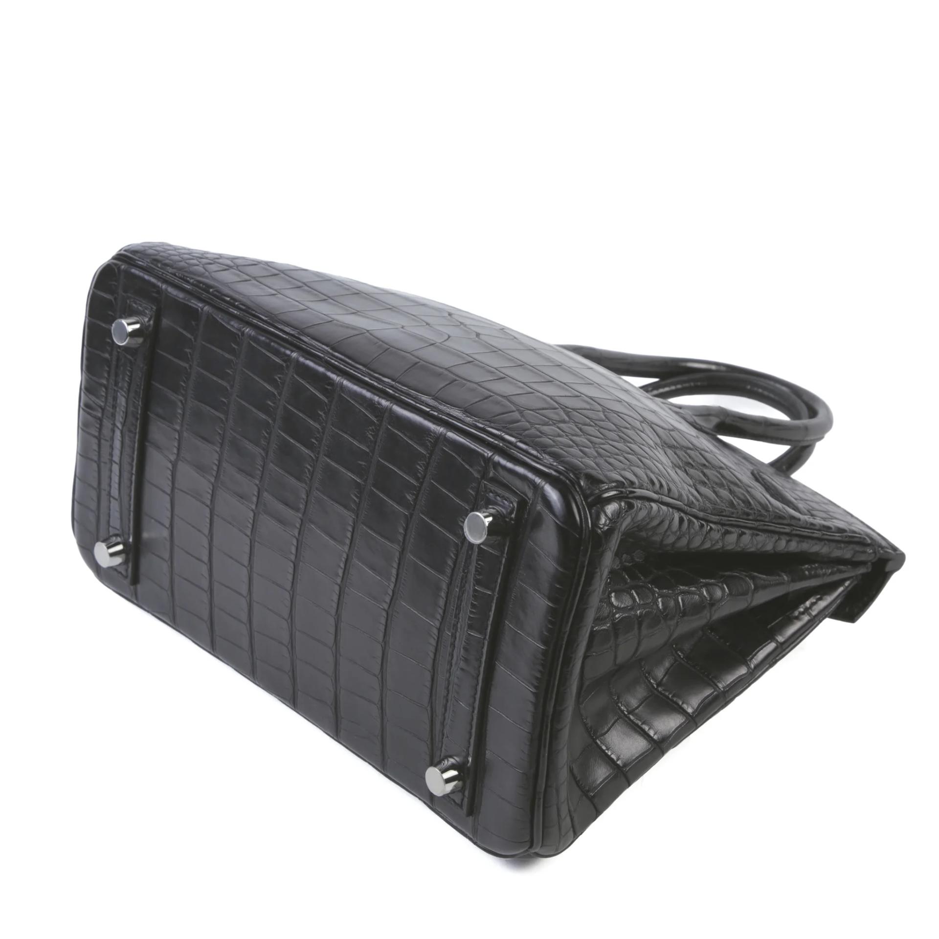 Unused ( Rank NS ) HERMÈS Birkin 25 Noir (89) Matte Alligator Palladium hardware K (2025) - 7