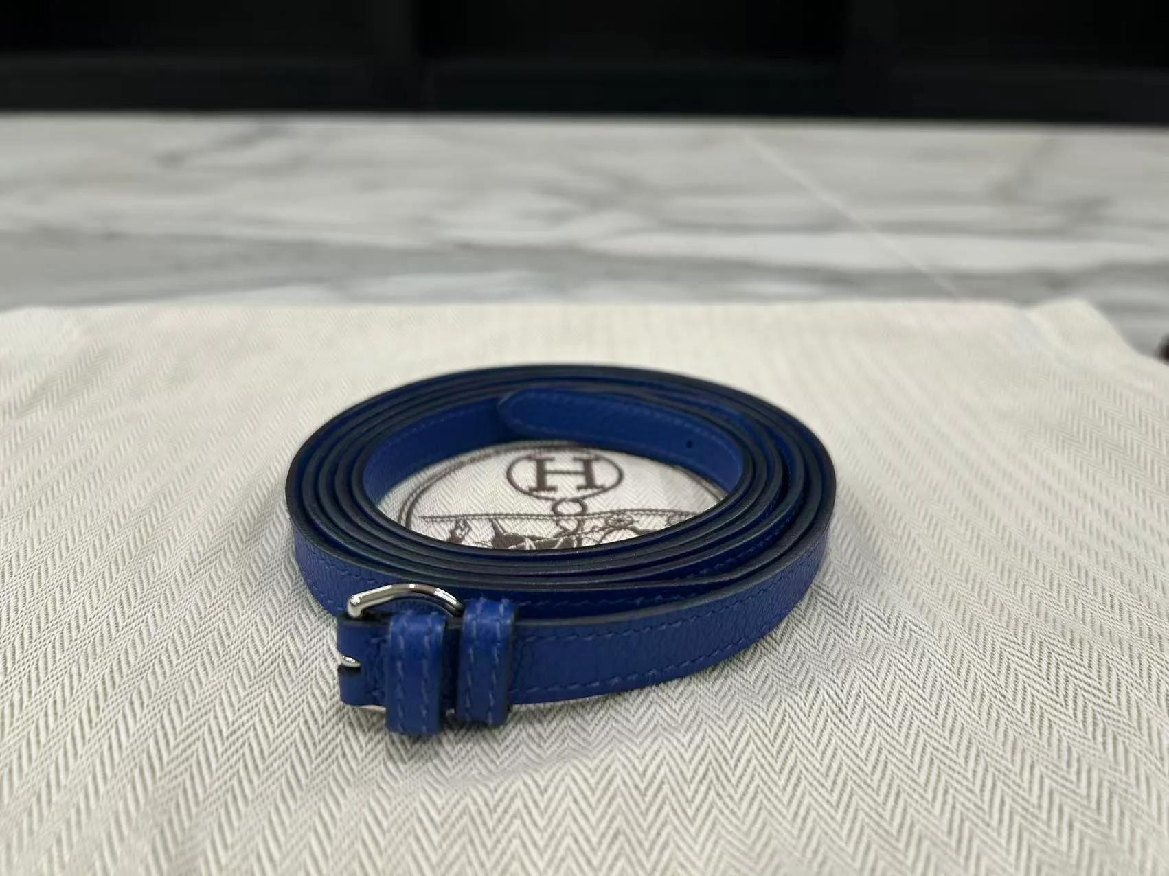 Excellent ( Rank SA ) HERMÈS Kelly Danse Bleu Royal (O8) Evercolor Palladium hardware U (2022) - 12
