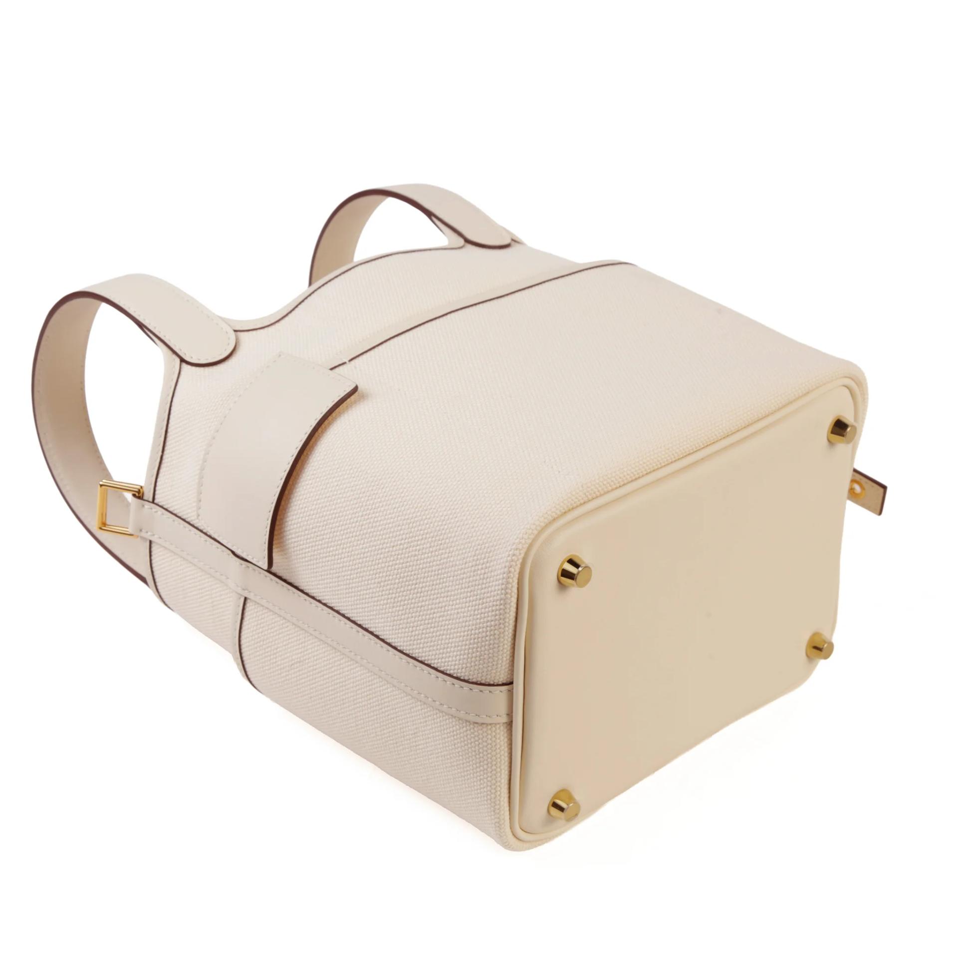 Unused ( Rank NS ) HERMÈS Limited Edition Picotin Lock PM Cargo Nata (I2) Canvas Swift Gold hardware U (2022) - 4